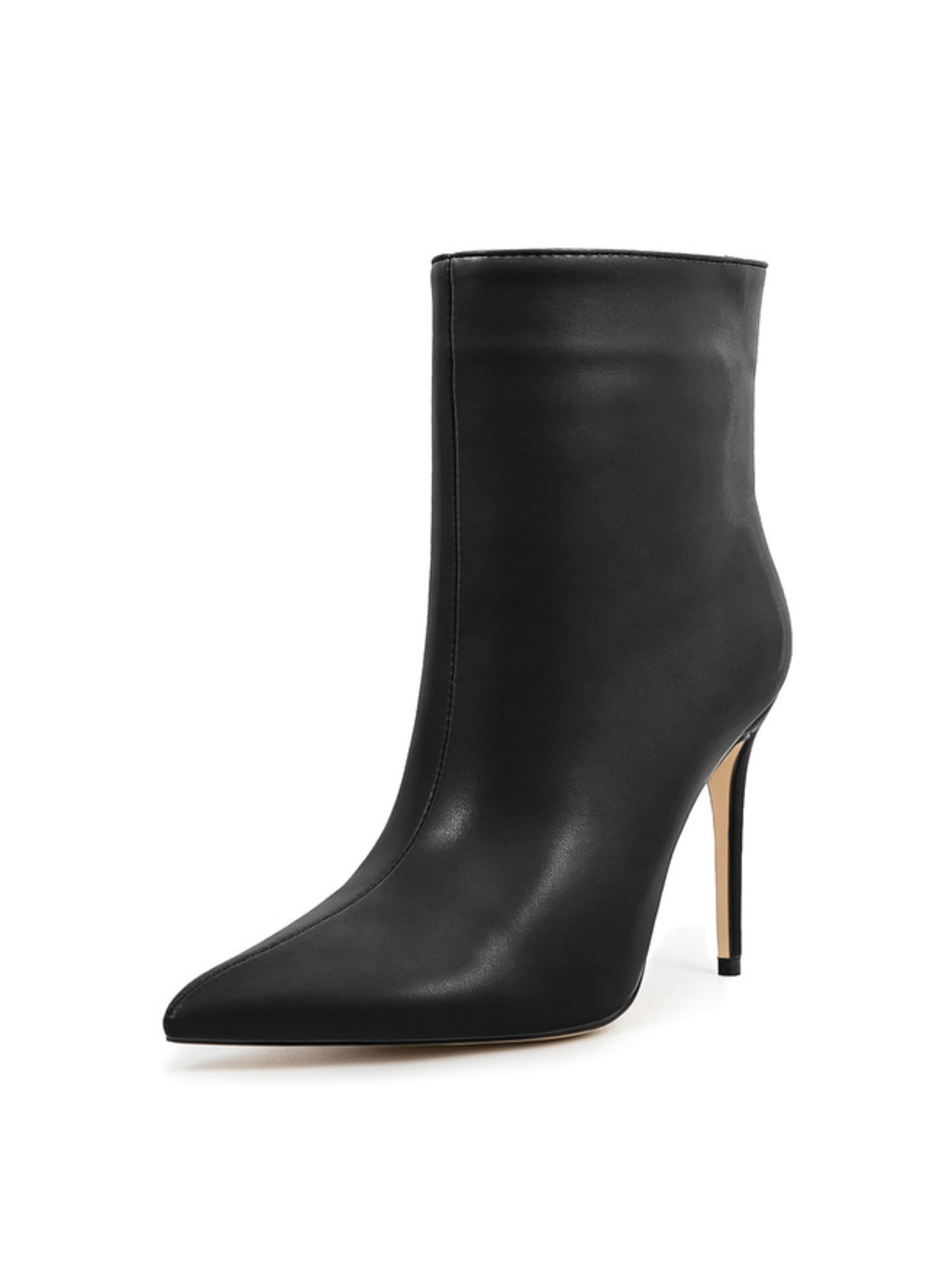 Elegant Black Pointed Toe Stilettos Ankle Boots