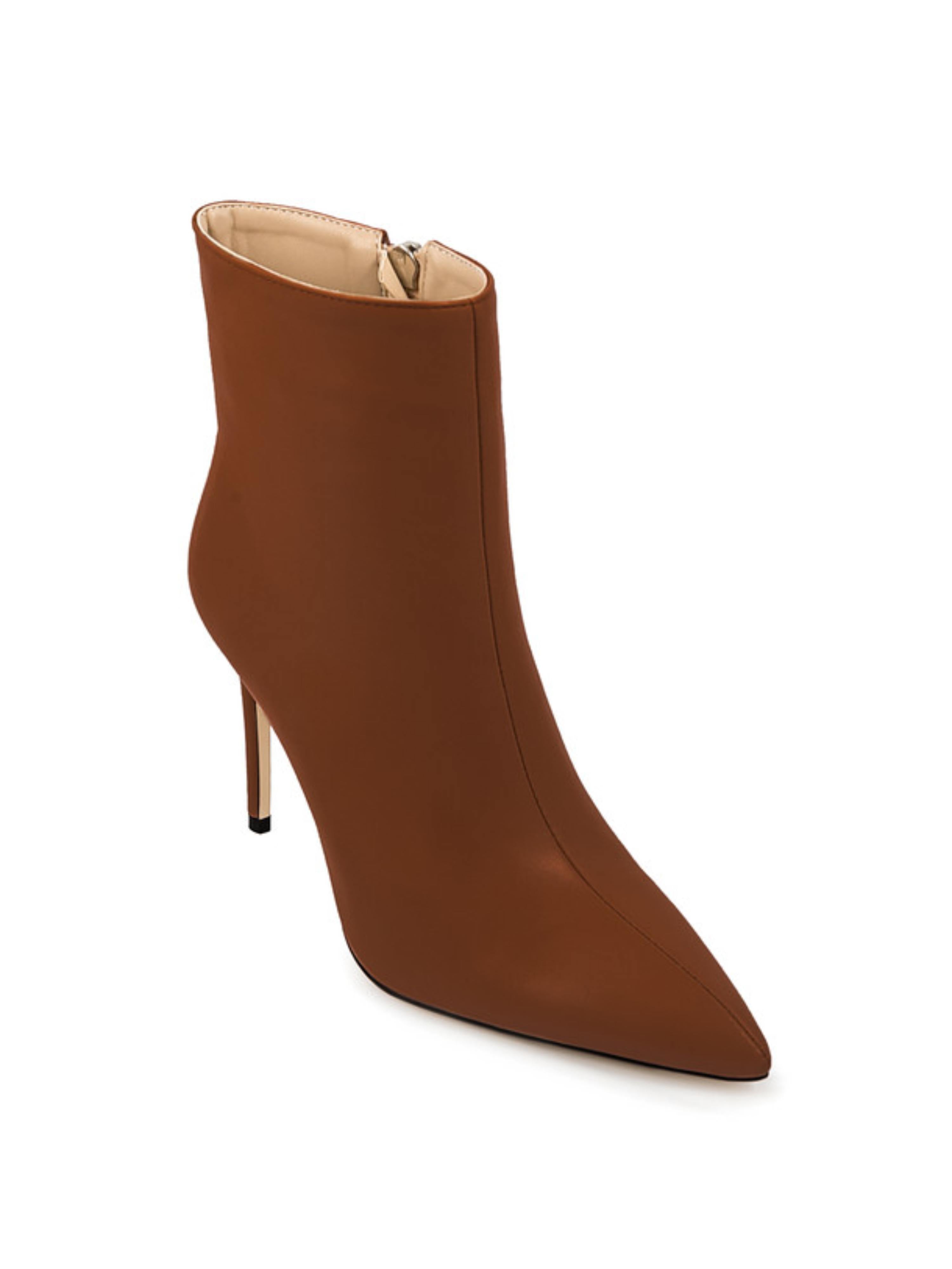 Brown Pointed Toe Stilettos Ankle Heeled Boots for Women