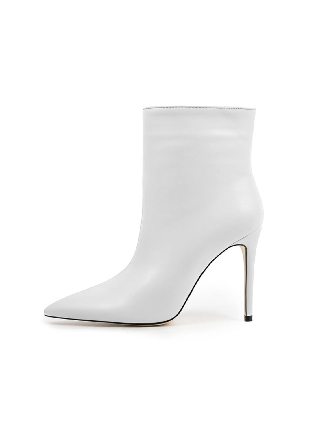 White High-Heel Ankle Boots for Women
