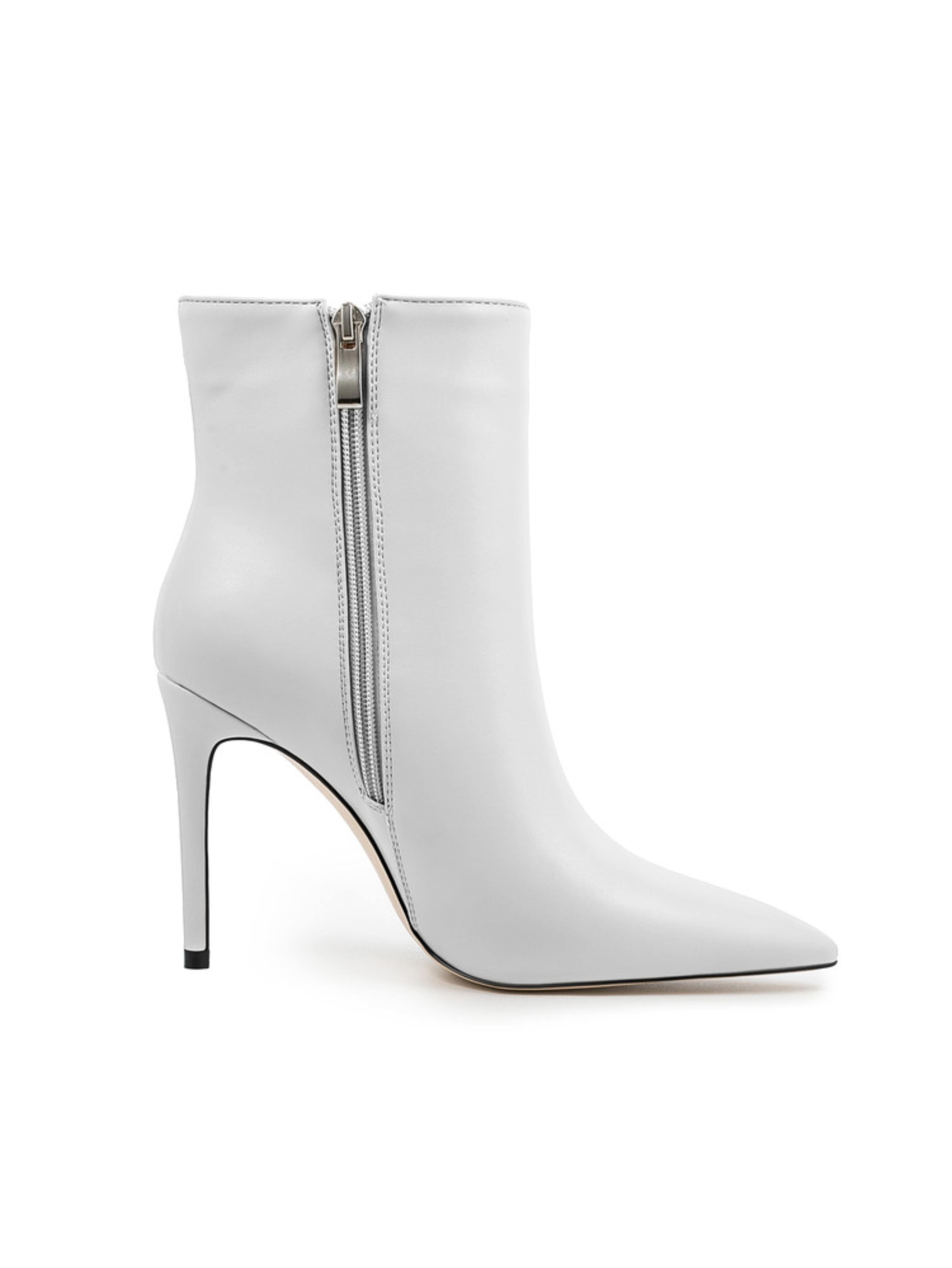 White High-Heel Ankle Boots for Women