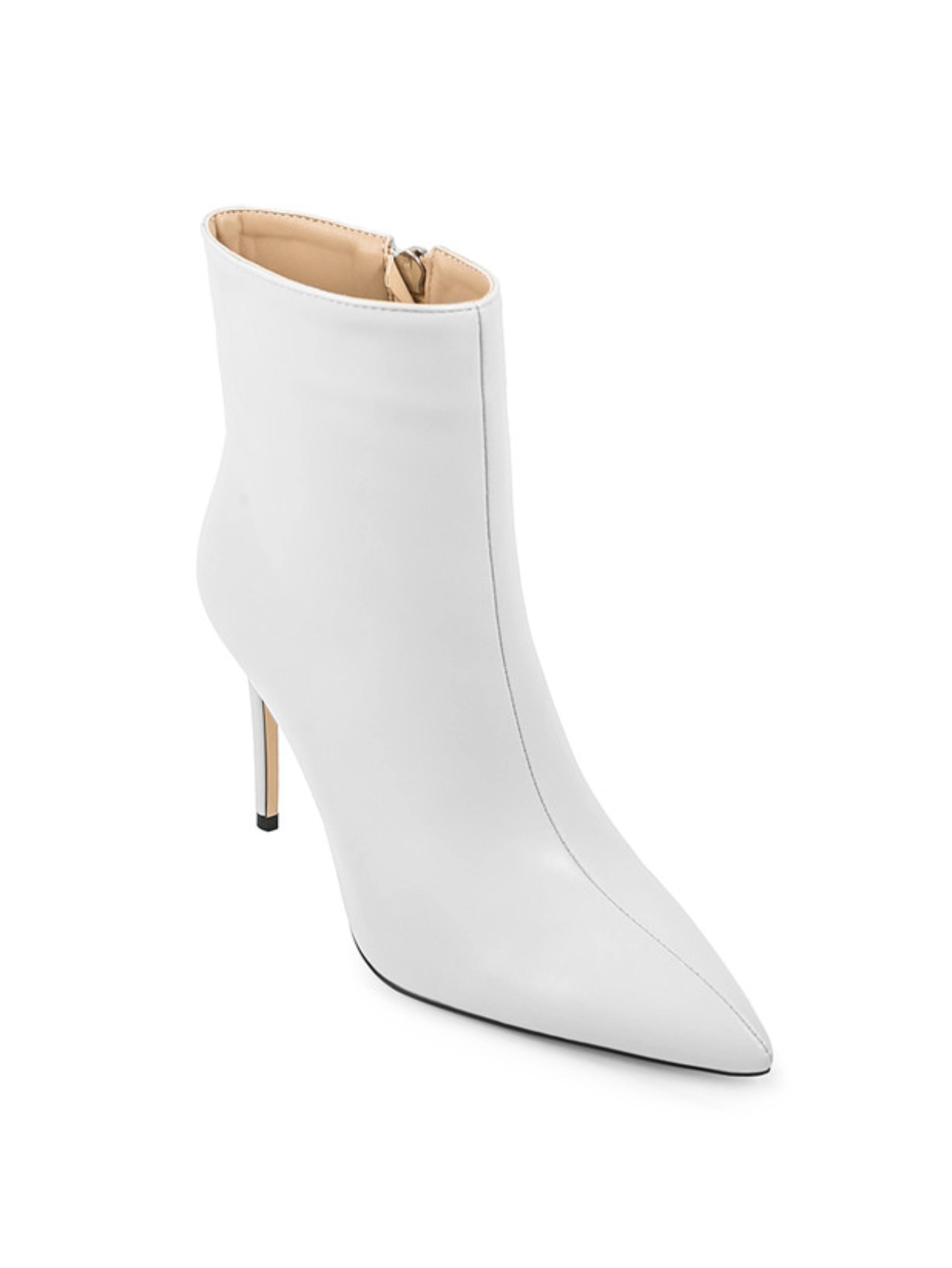 White High-Heel Ankle Boots for Women