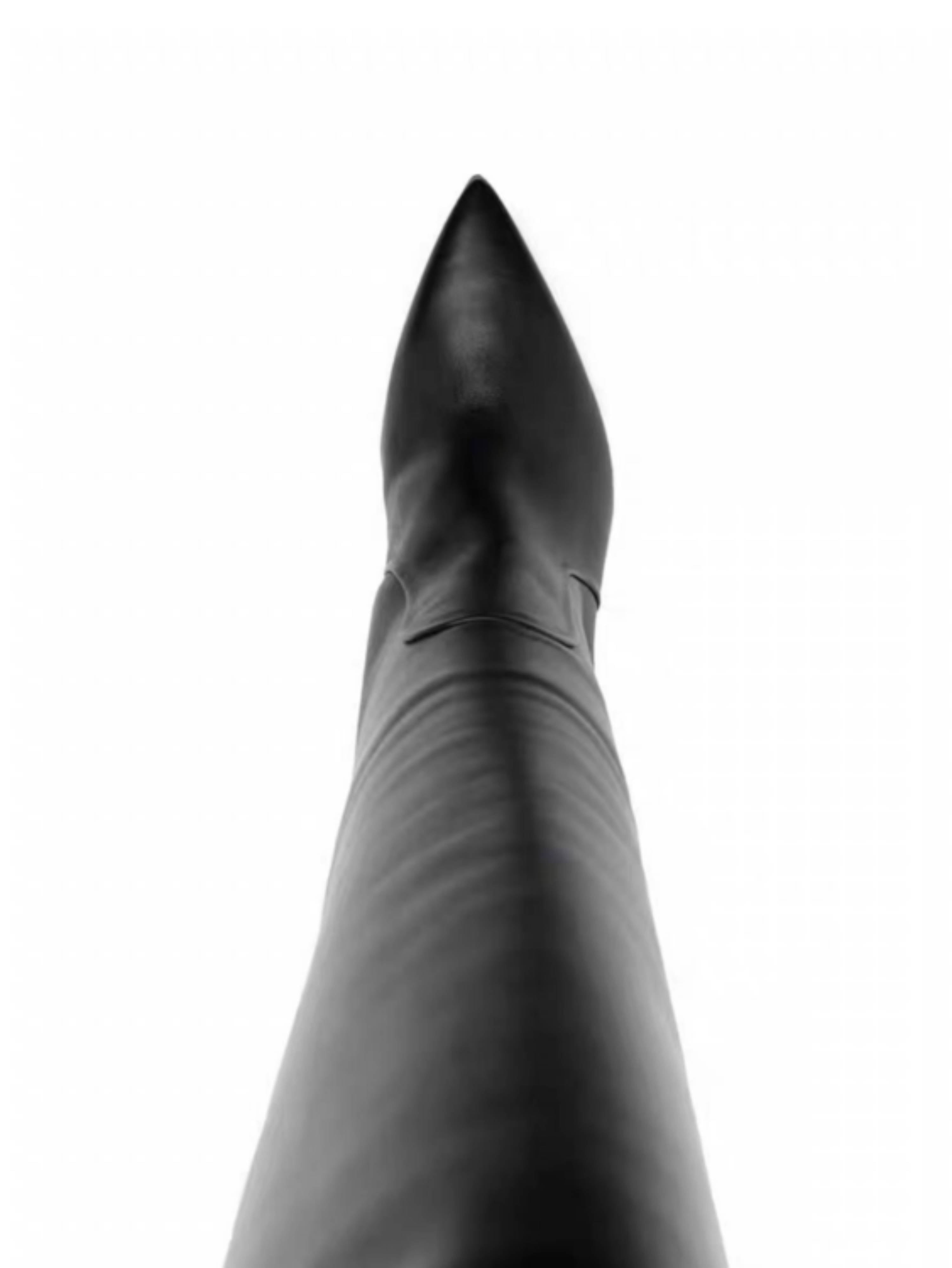 Elegant Black High-Heel Pointed Toe Long Boots for Women