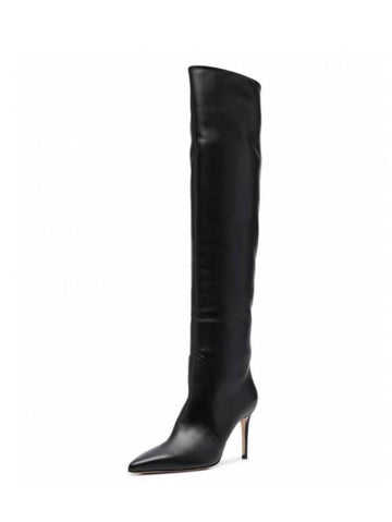 Elegant Black High-Heel Pointed Toe Long Boots for Women