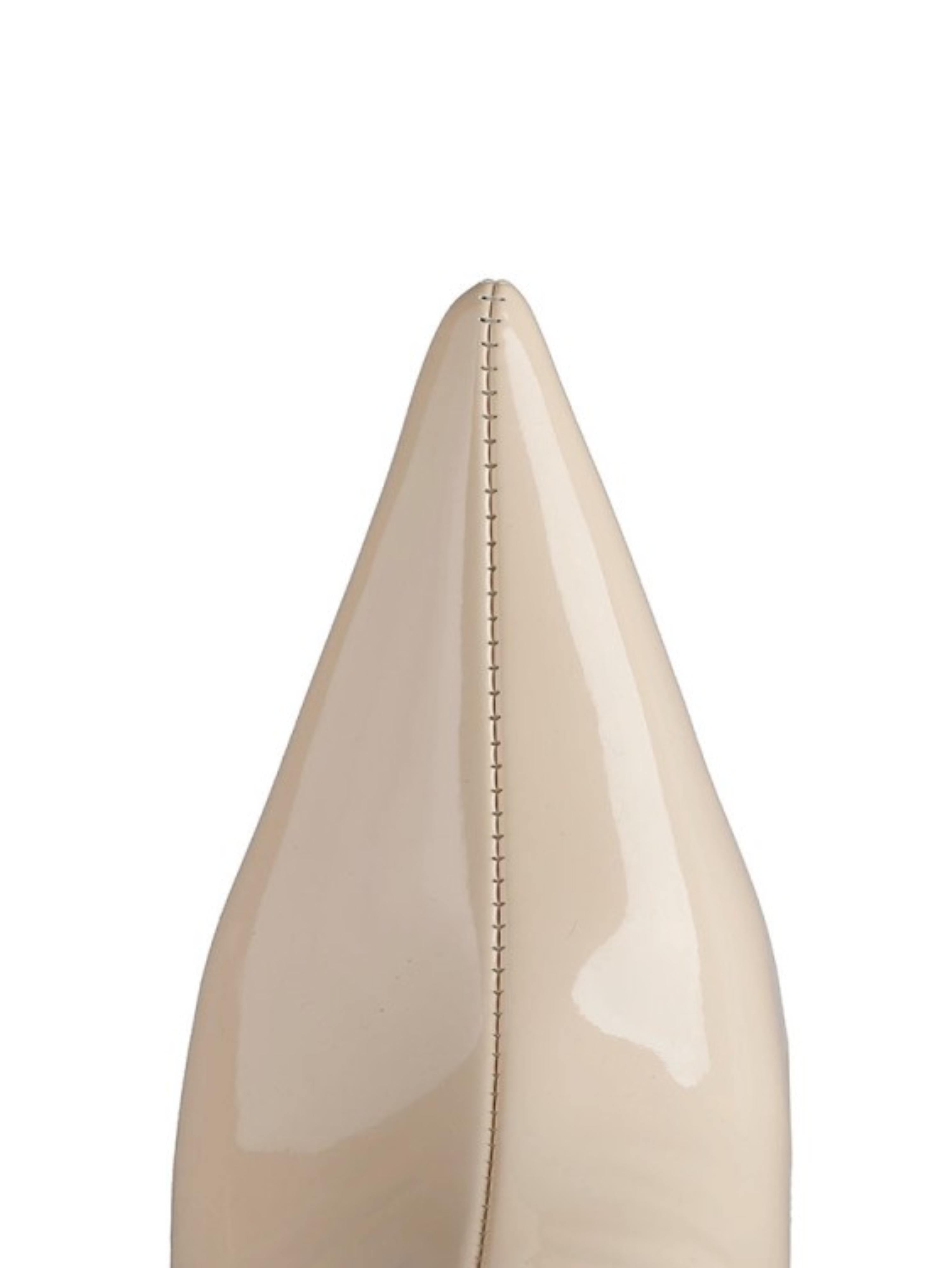 Beige Stiletto Heels Knee-High Pointed Toe Boots for Women