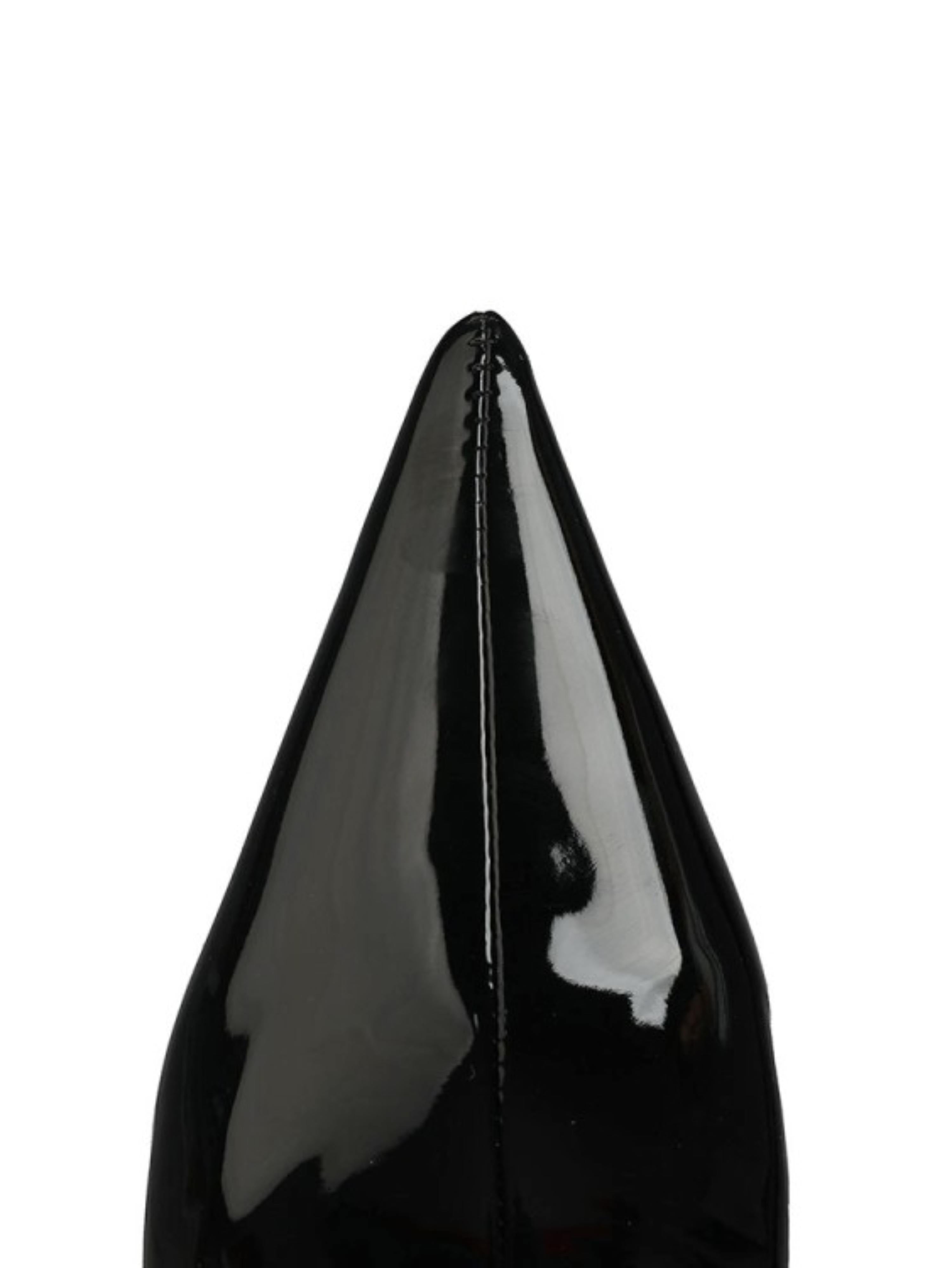 Black Pointed Toe Women's Knee-High Heel Boots