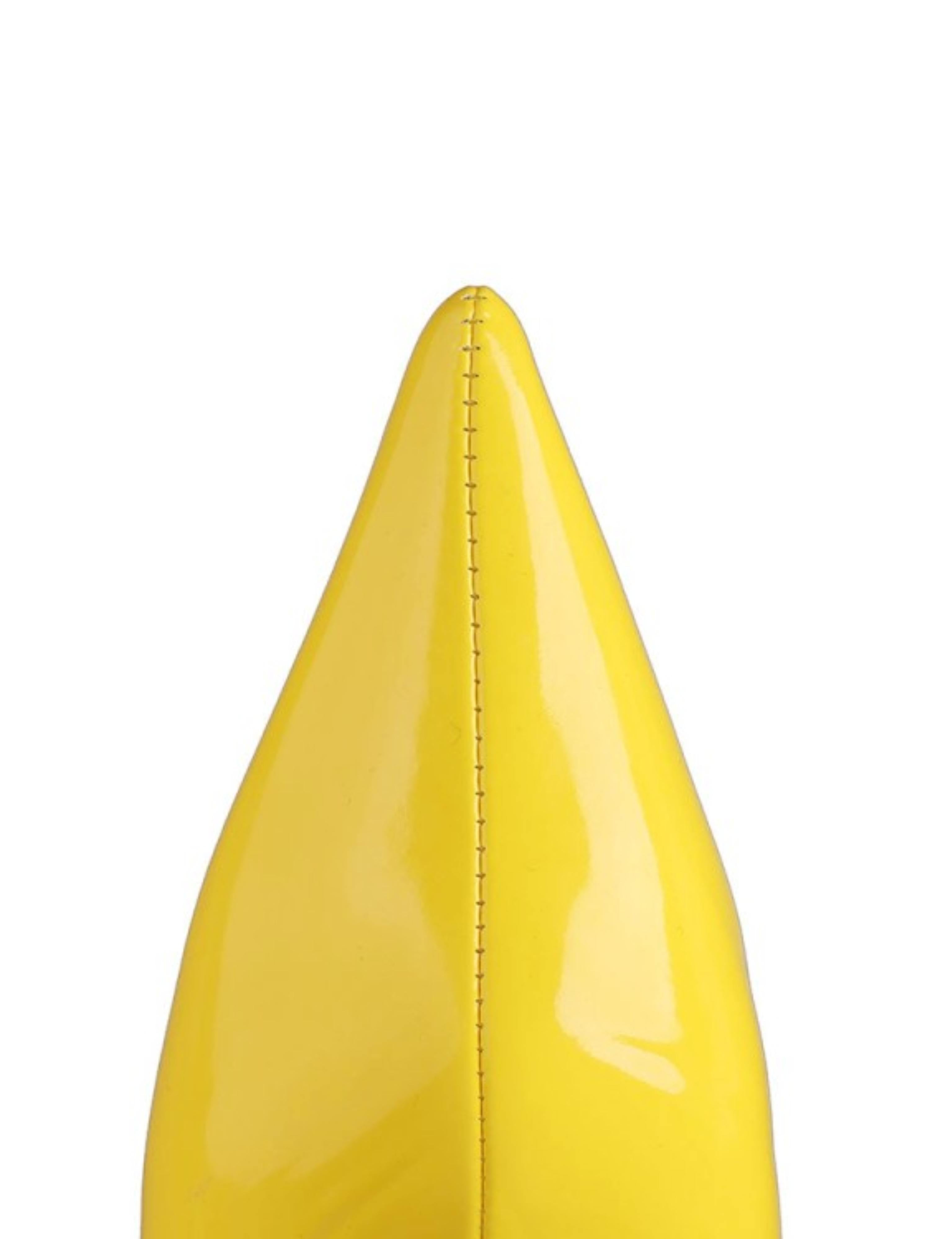 Yellow Pointed Toe Women's Knee-High Long Boots