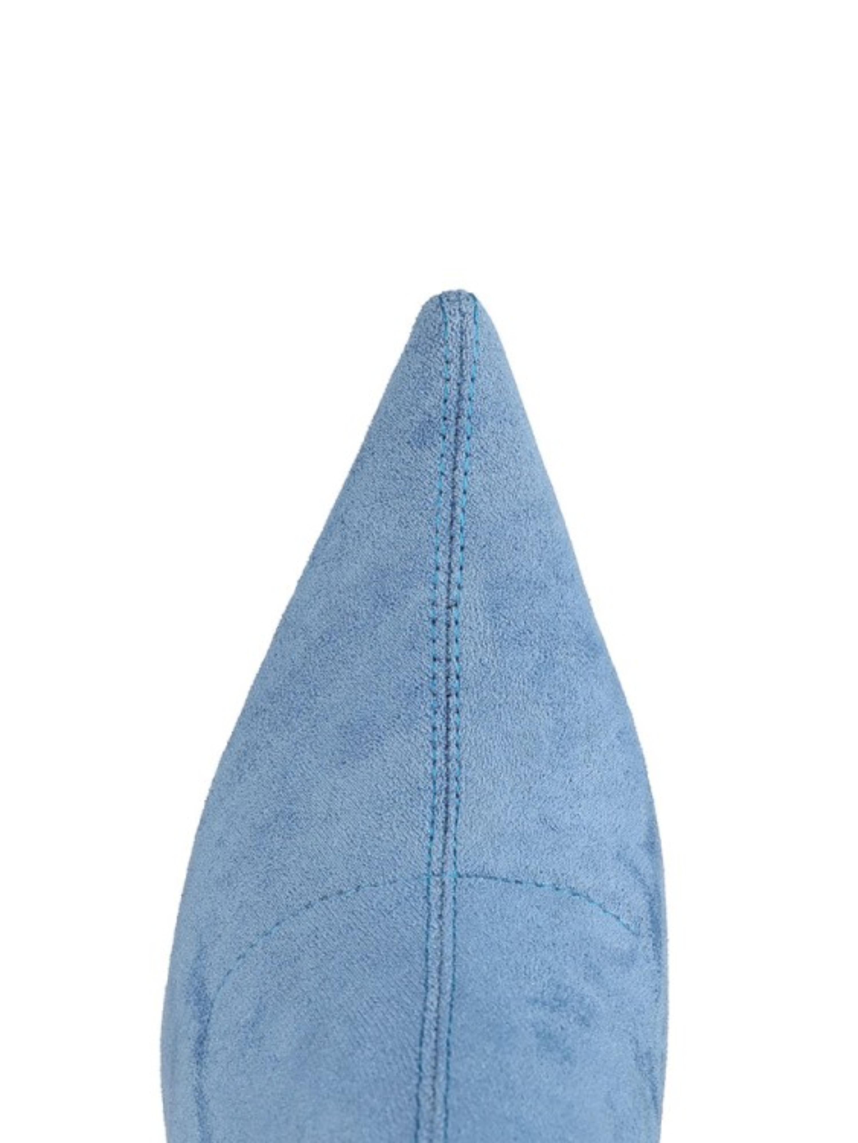 Blue Lycra High Heel Over-The-Knee Boots for Women