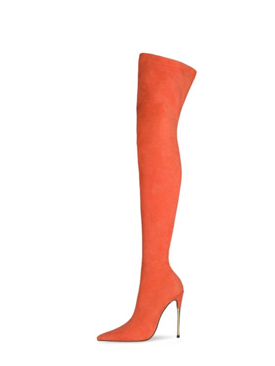 Vibrant Orange High Heel Over-The-Knee Boots for Women