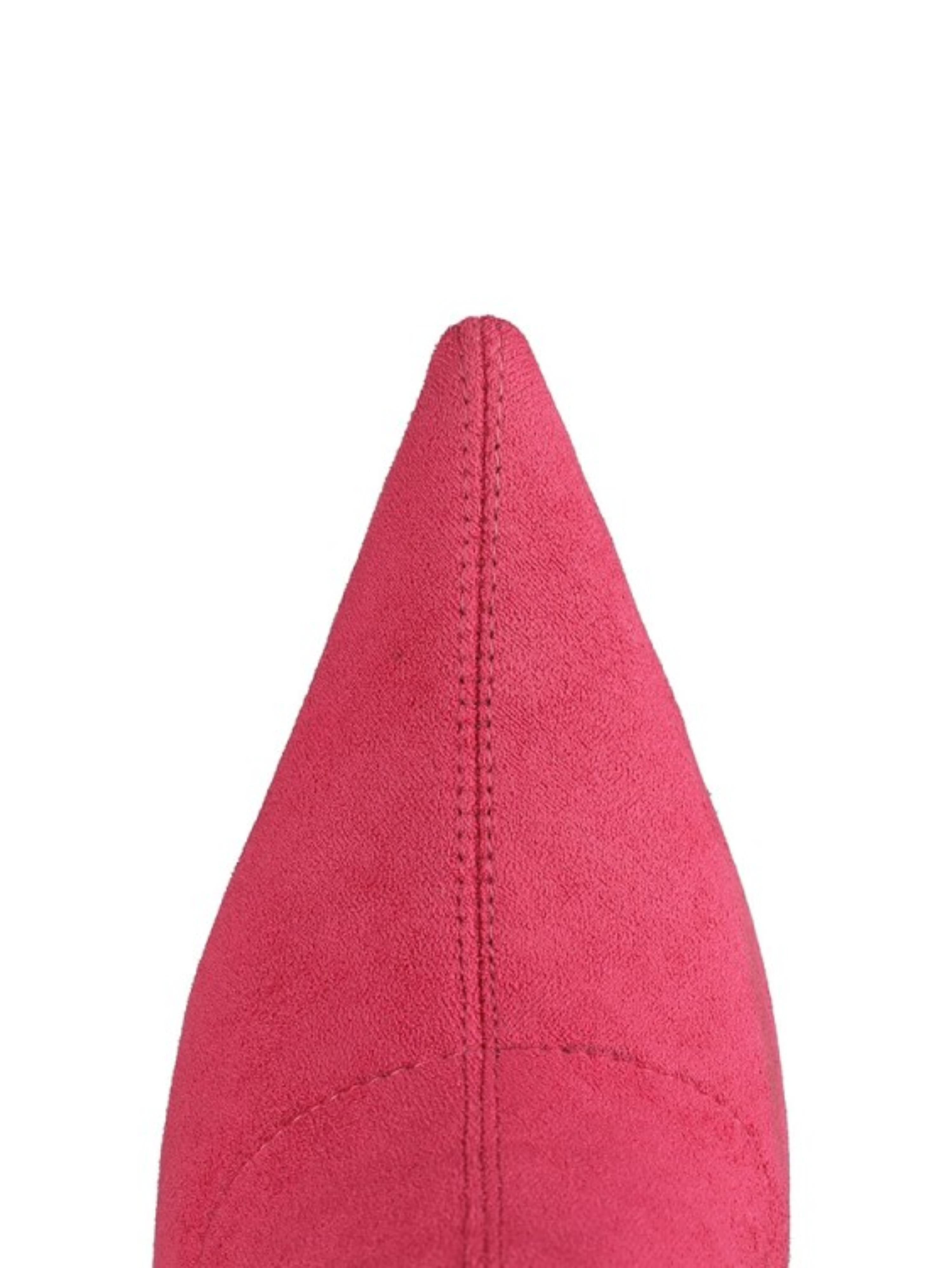 Pink Lycra Thigh-High Heeled Boots for Women