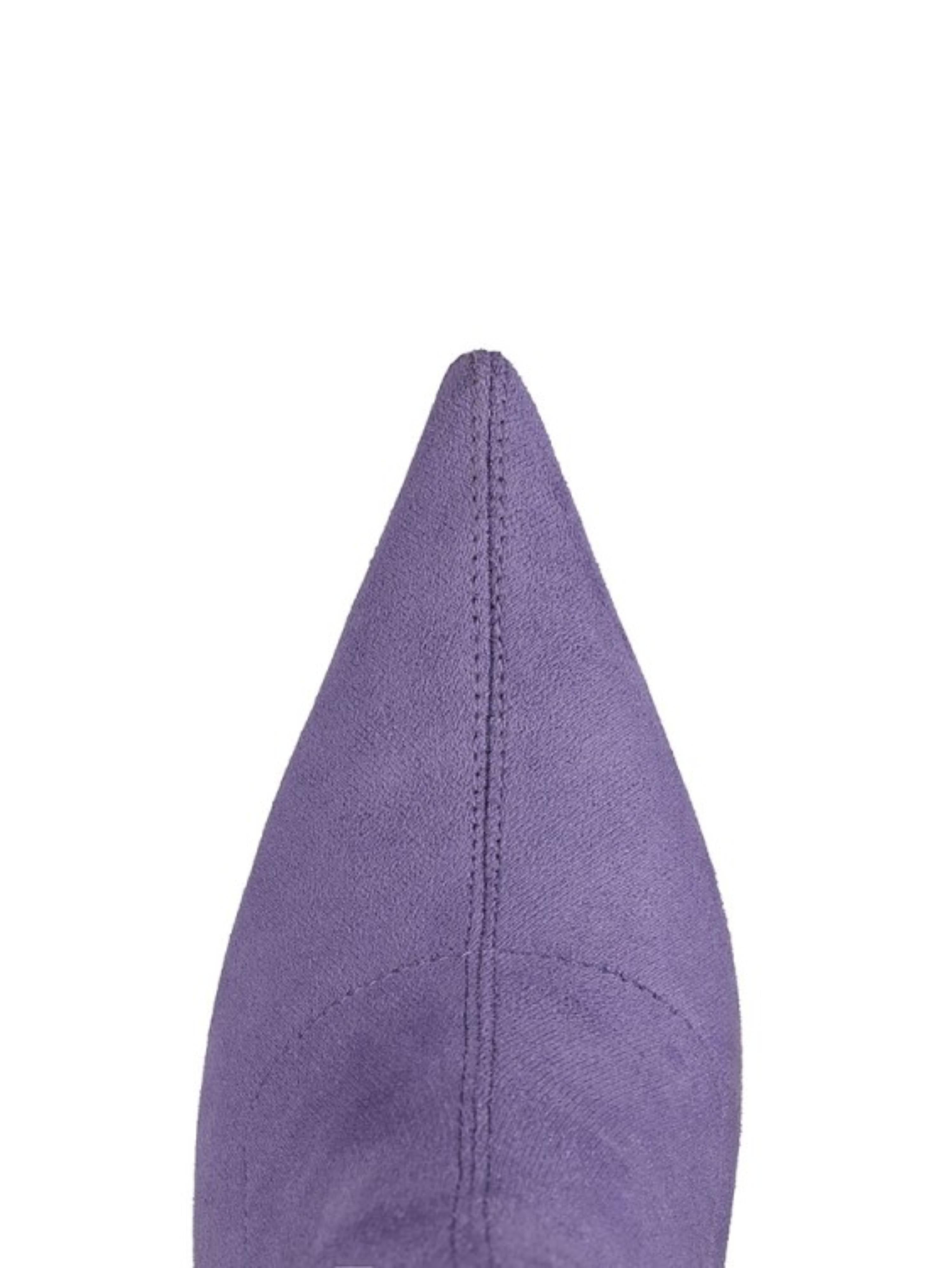 Trendy Amethyst Purple Thigh-High Heeled Boots for Women