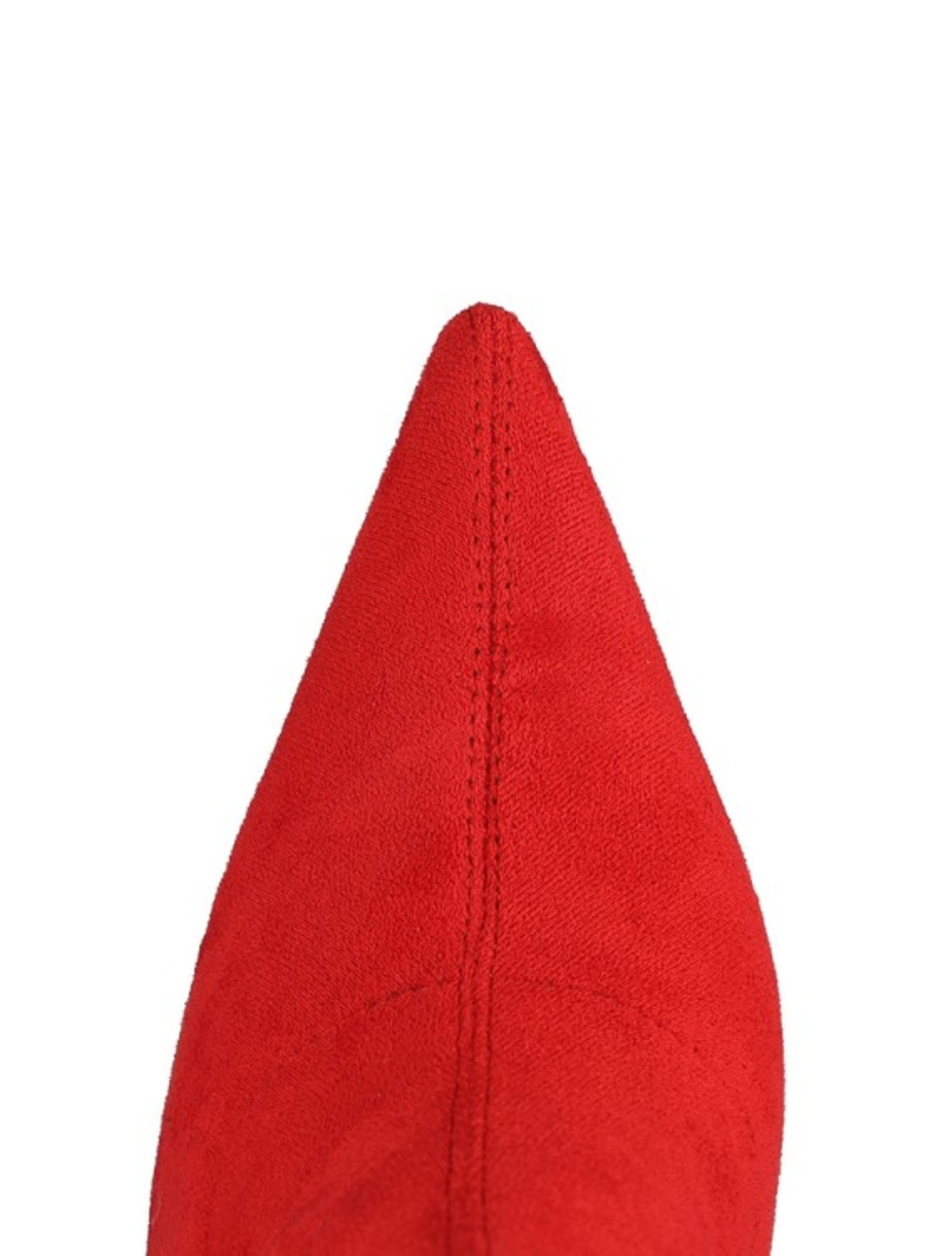 Red Stiletto Heels Lycra Thigh-High Boots for Women