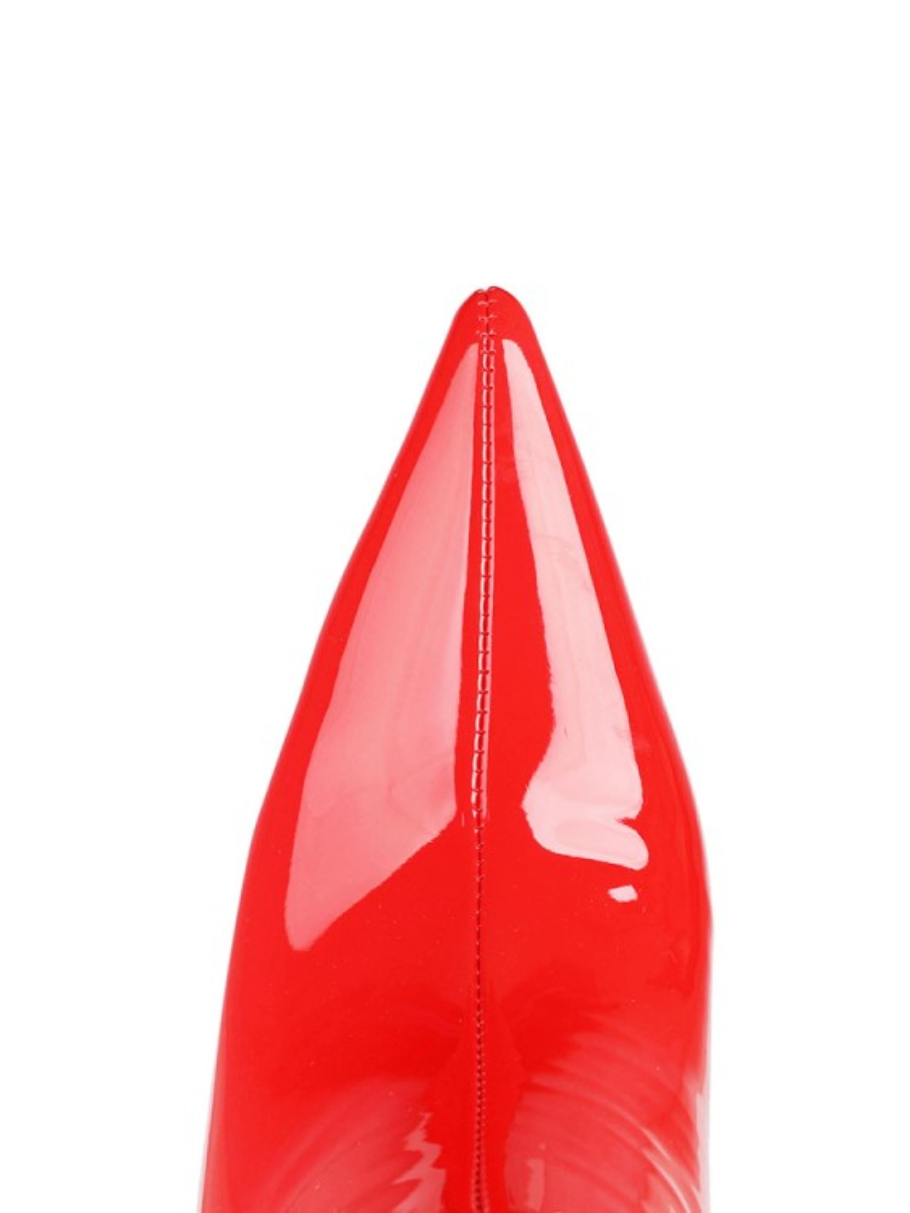 Scarlet Red Patent Leather Over-The-Knee Boots for Women