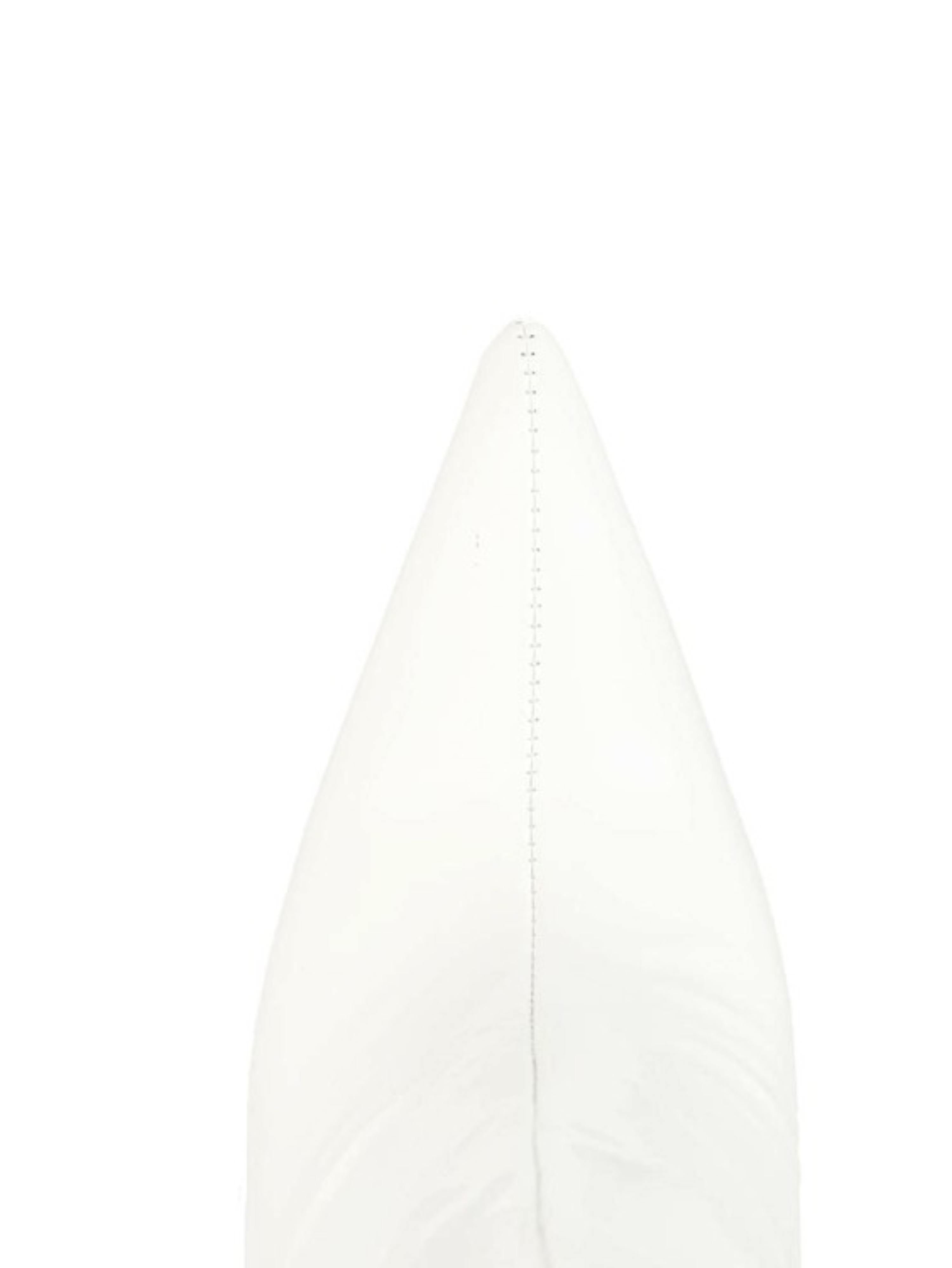 White Patent Leather Thigh-High Heeled Boots