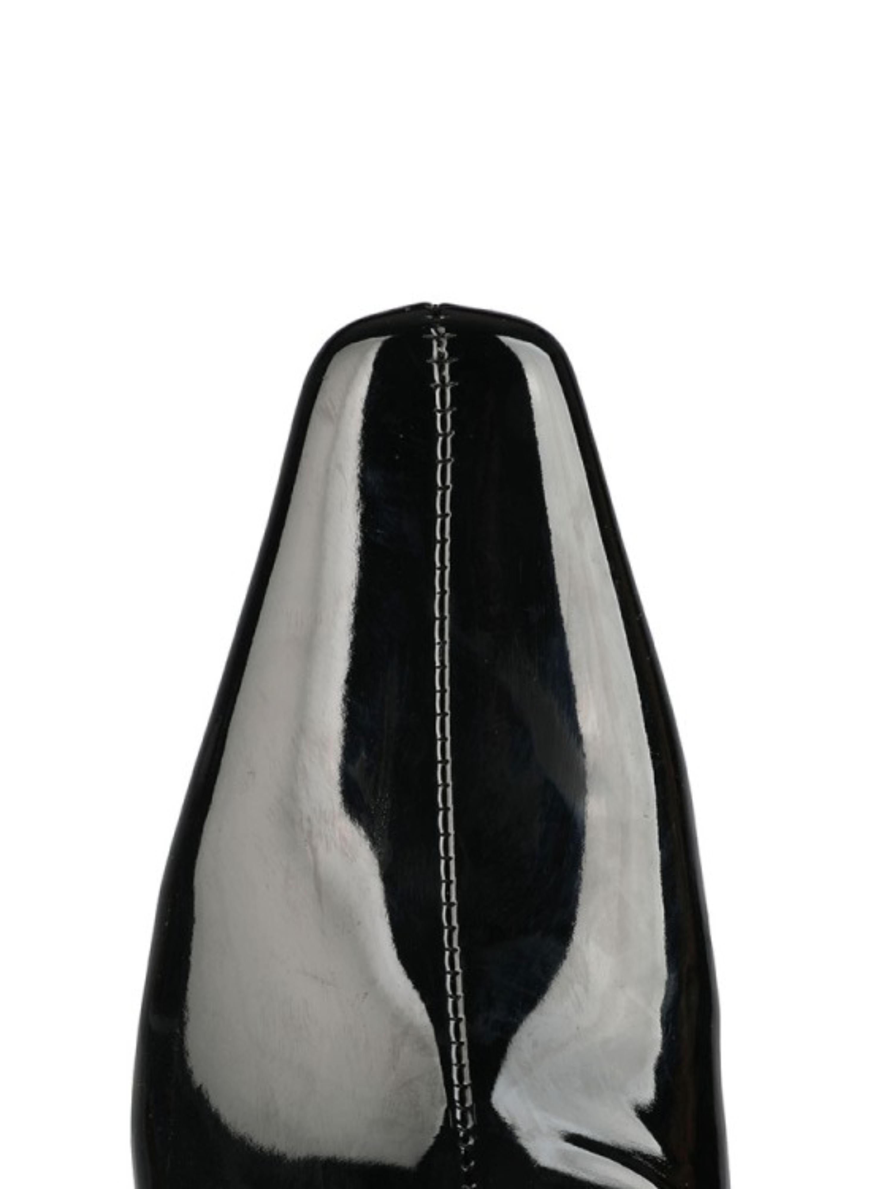 Black Slouchy Chunky Heel Platform Tall Boots