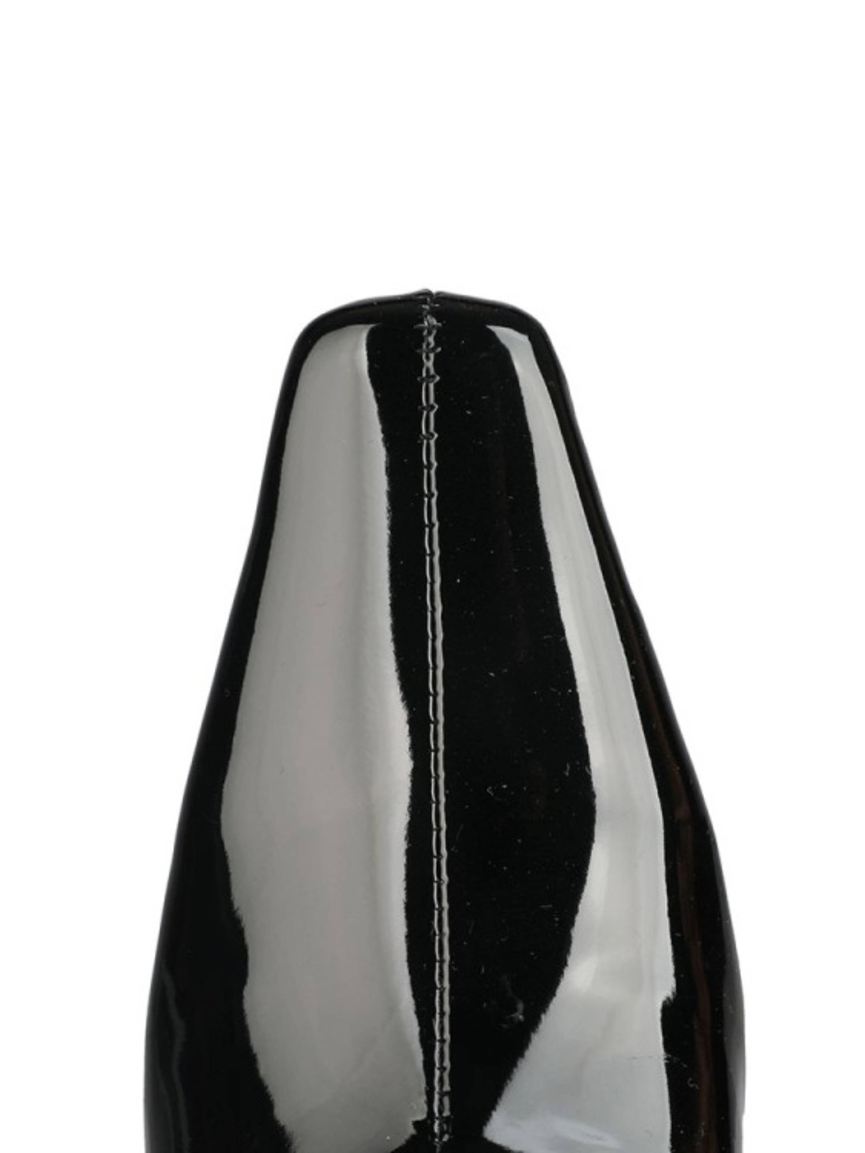 Black Chunky Heel Tall Boots for Women