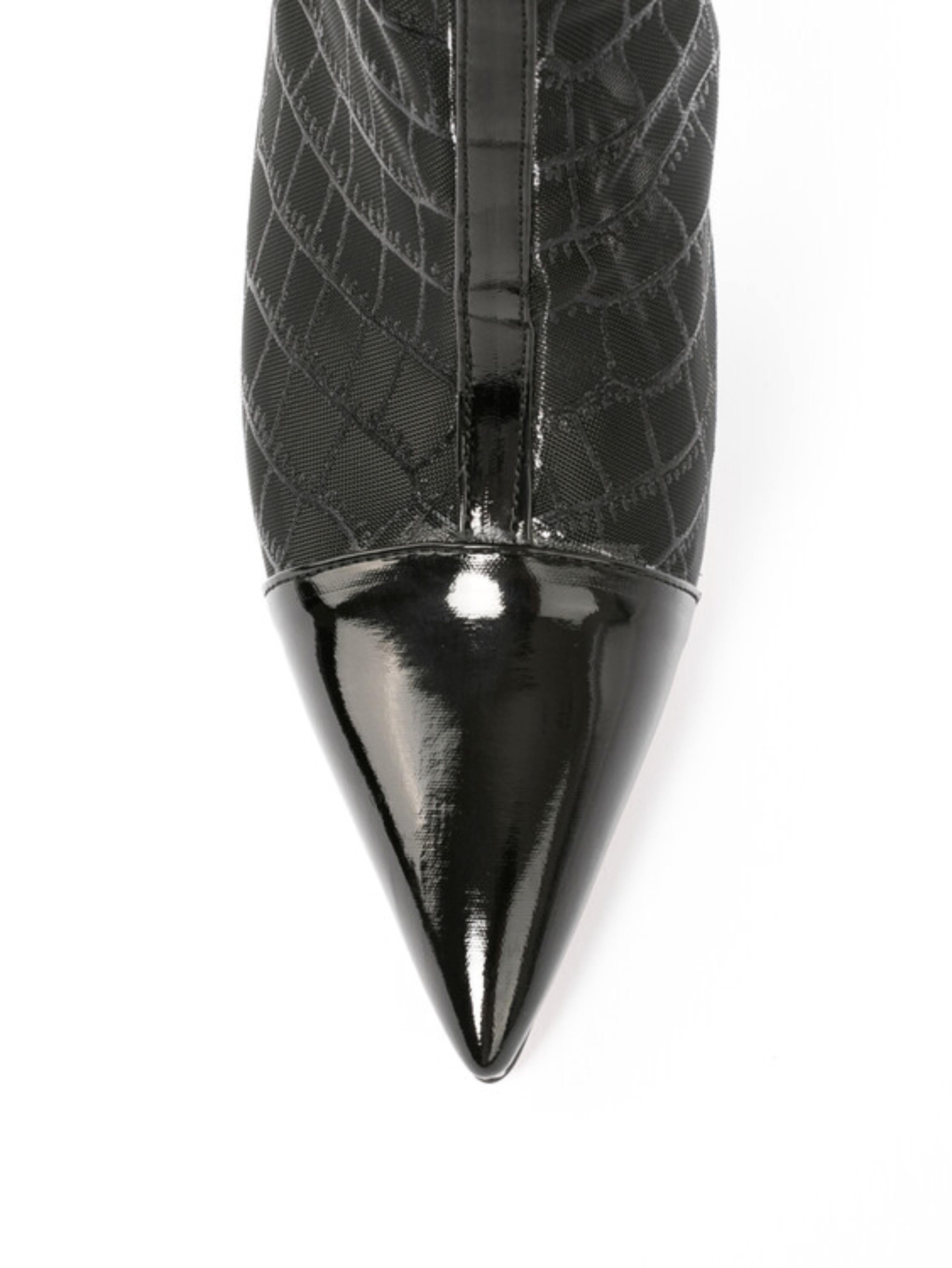 Black Mesh Stiletto High Heeled Ankle Boots for Women