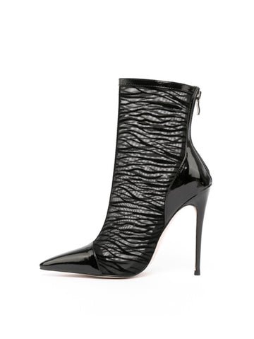 Elegant Black Ankle Boots with High Stiletto Heels