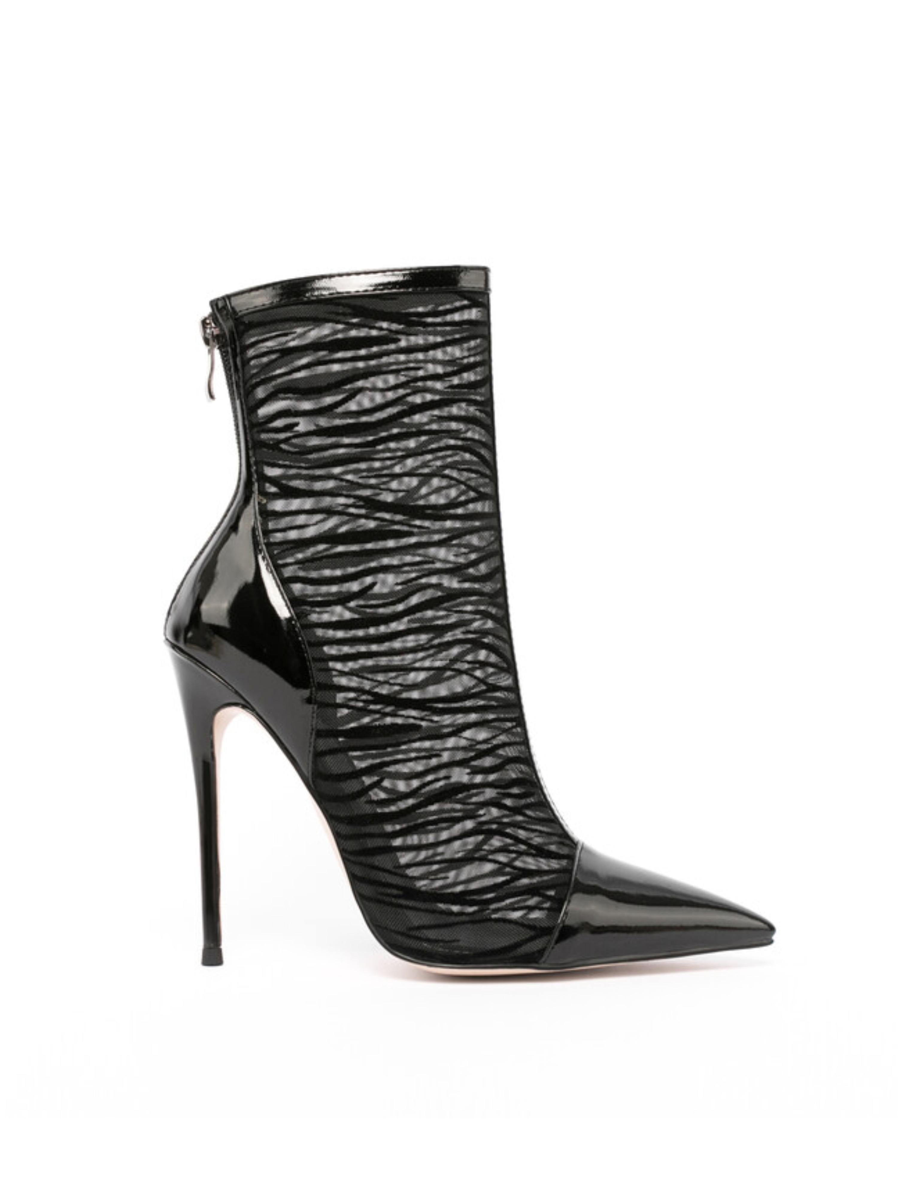 Elegant Black Ankle Boots with High Stiletto Heels