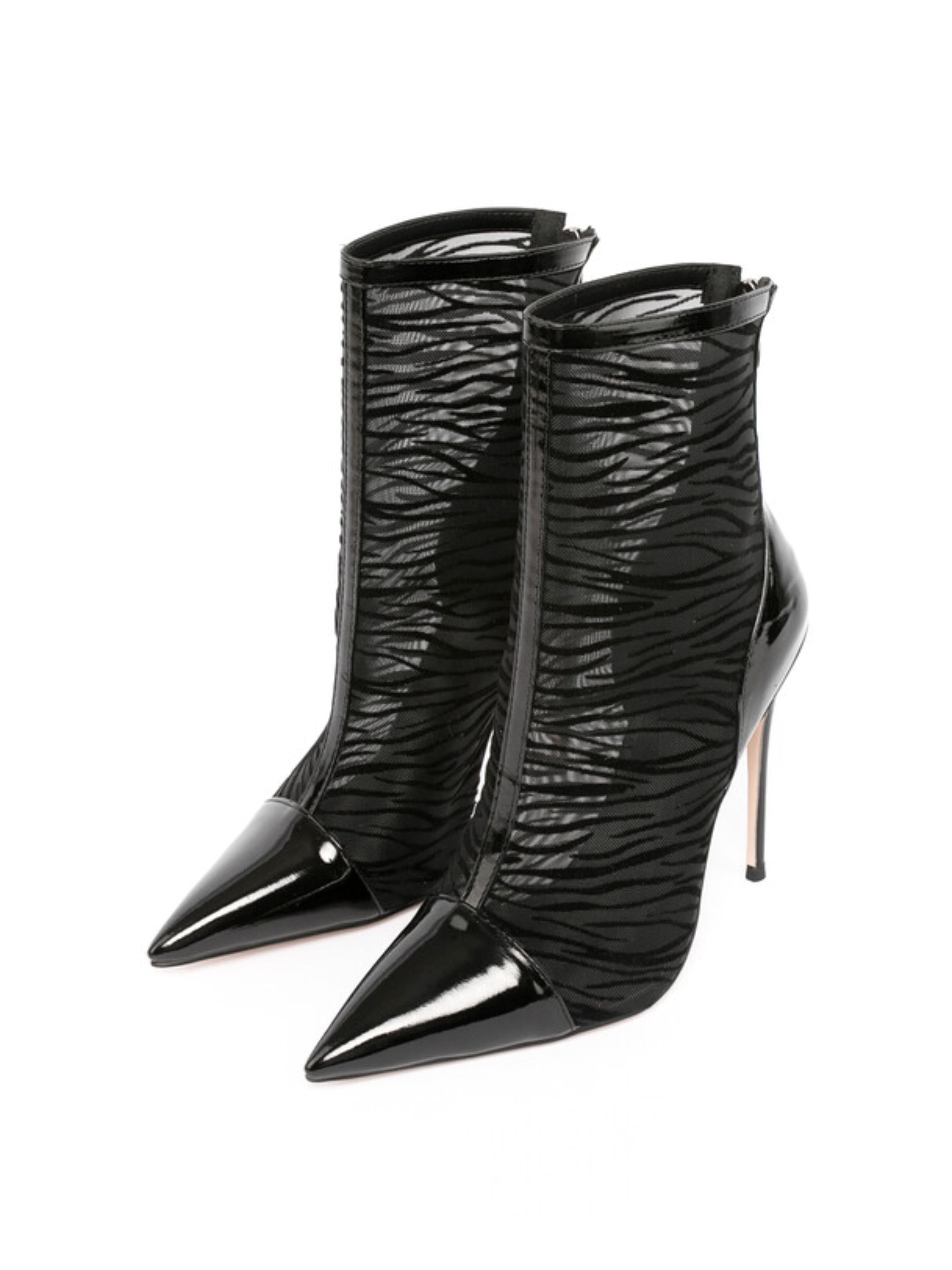 Elegant Black Ankle Boots with High Stiletto Heels