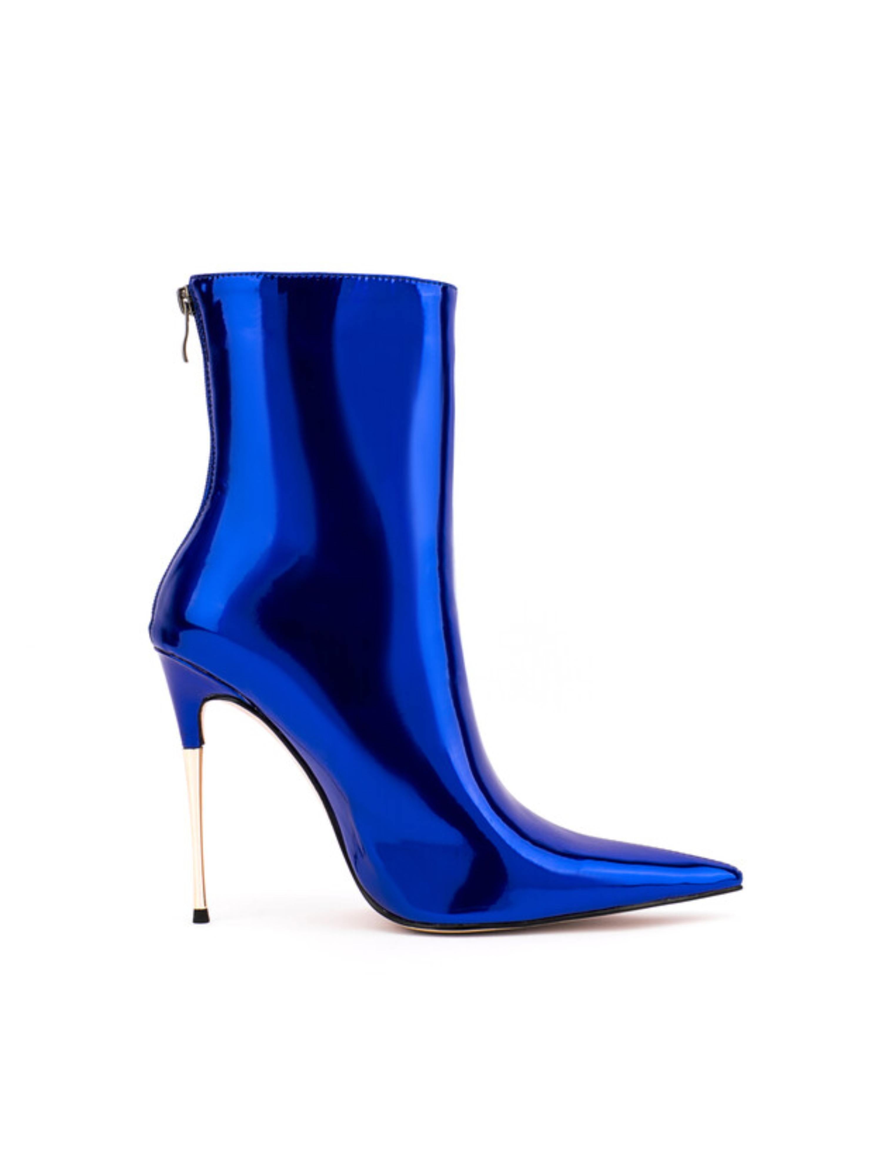 Royal Blue High-Heel Stilettos Ankle Boots for Women