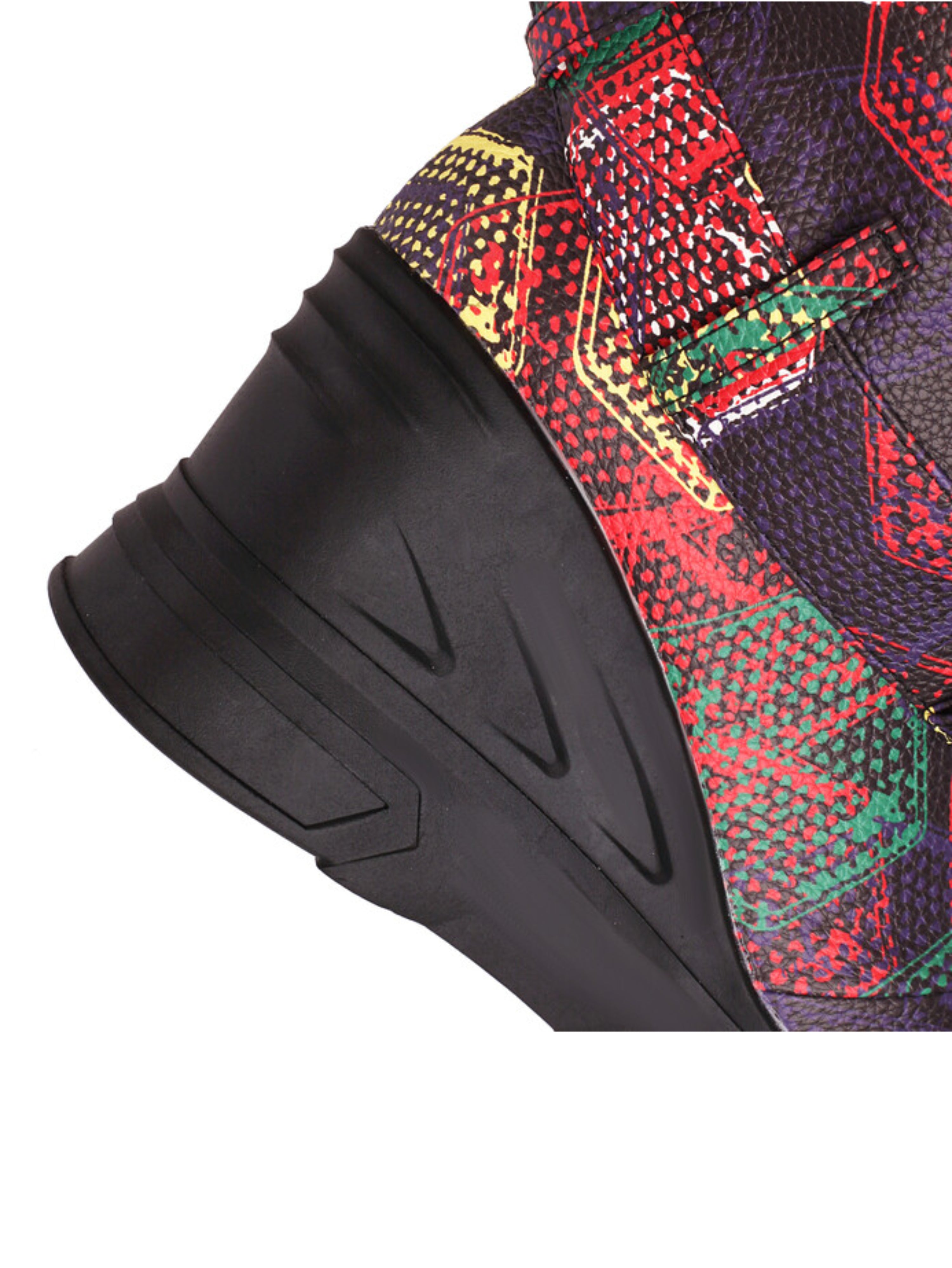 Colorful Fold Over Wedge High-Heel Tall Boots Women