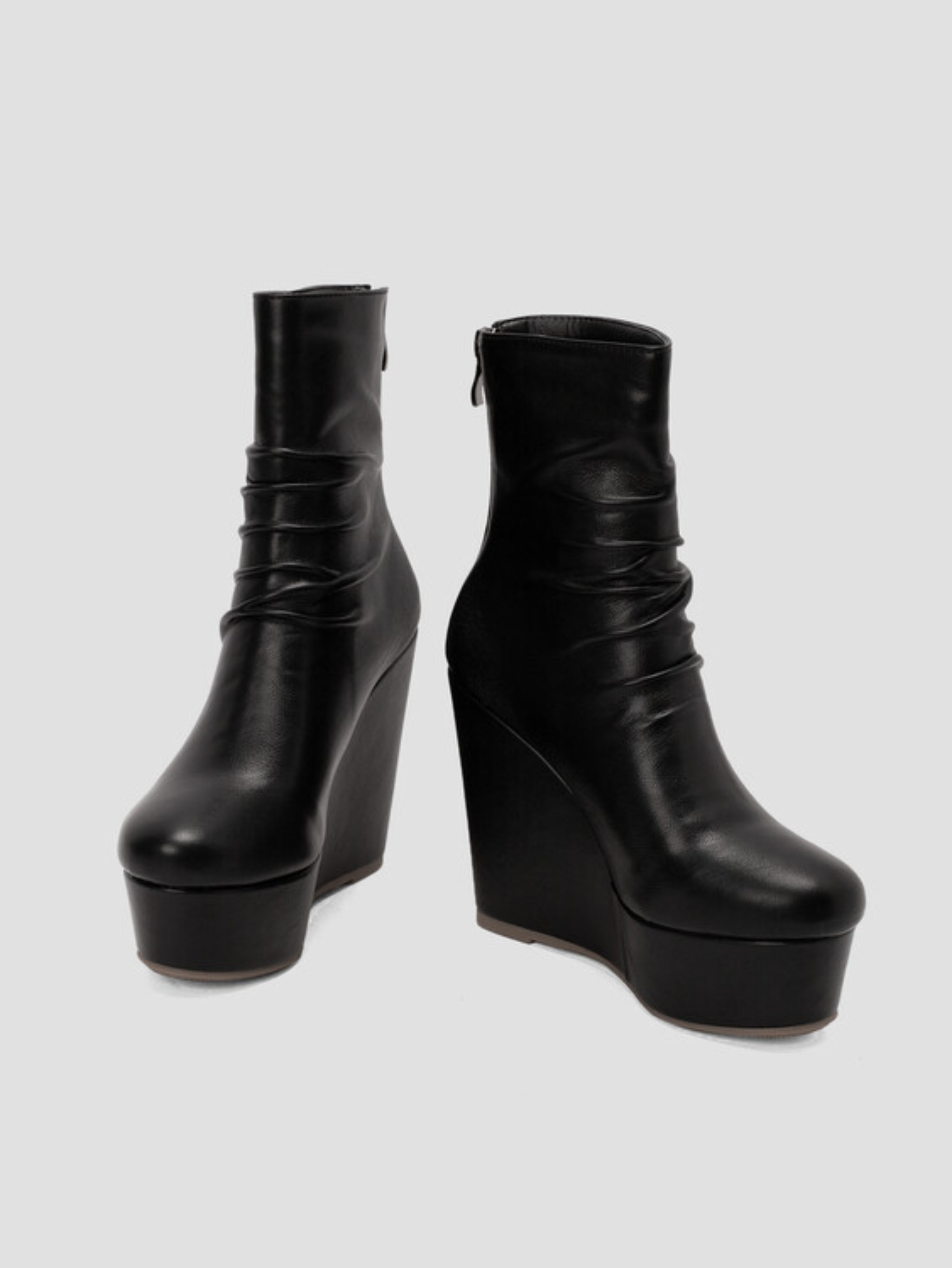 Black Round Toe Women's Ankle Boots