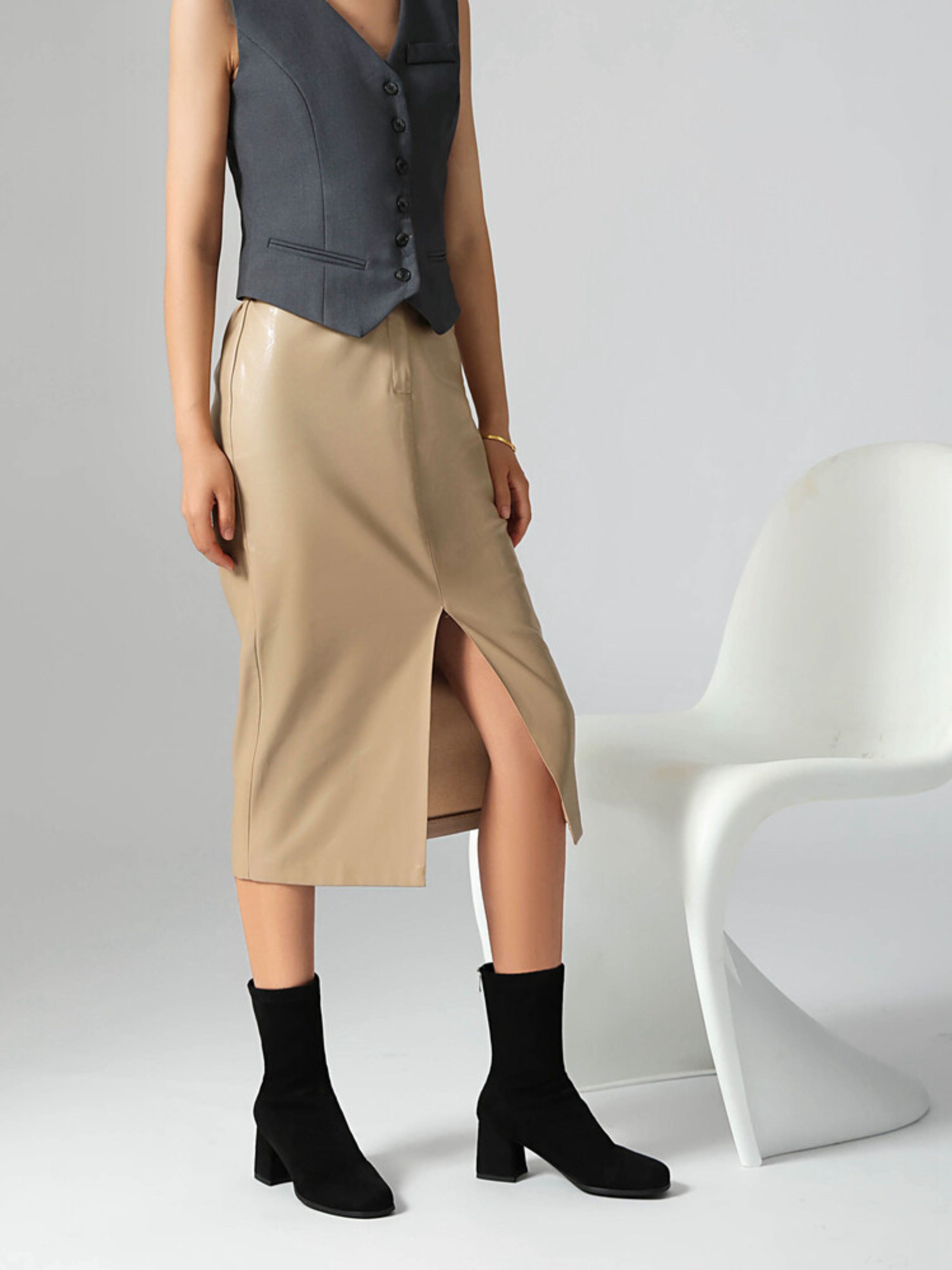 Classic Black Block Heel Ankle Boots for Women