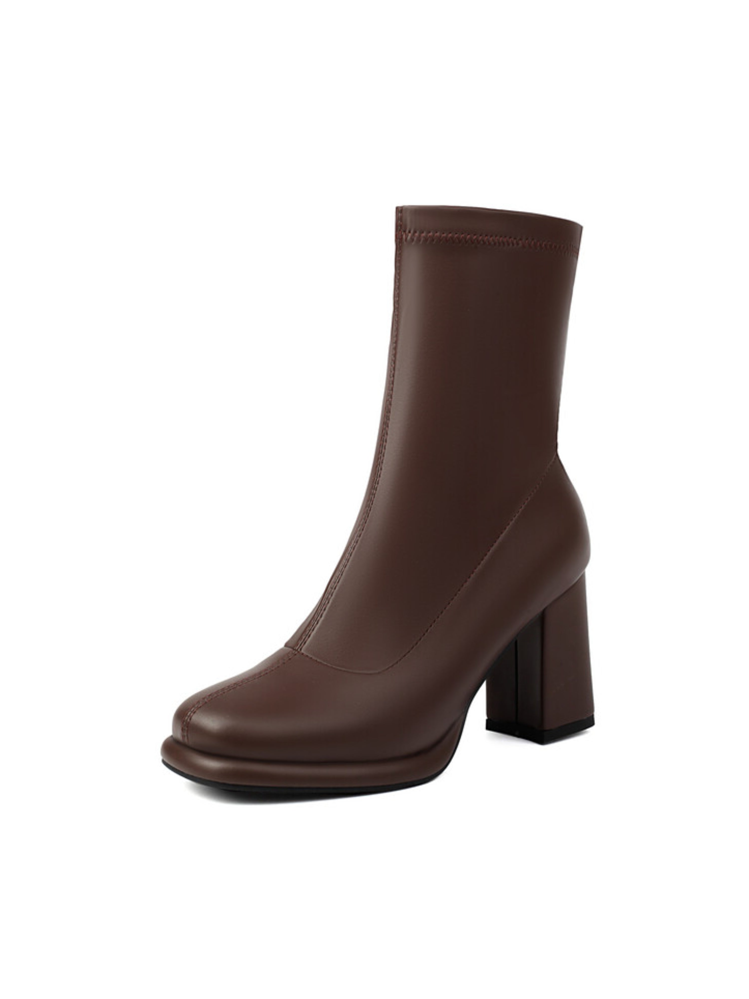Chocolate Brown High-Heel Ankle Boots for Women