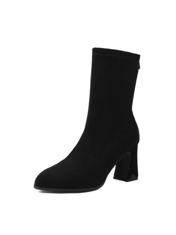 Elegant Black High-Heel Women's Ankle Boots