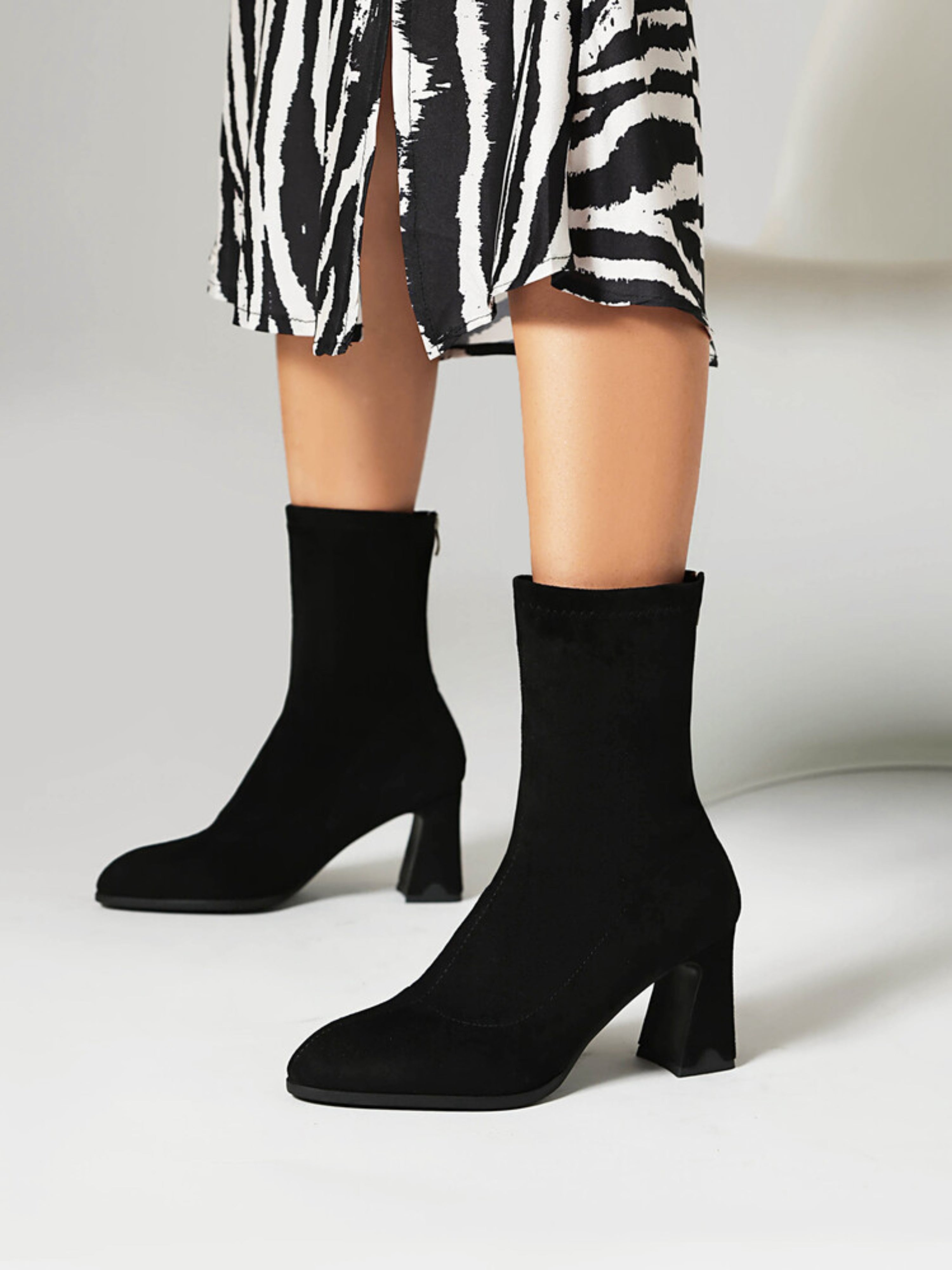 Elegant Black High-Heel Women's Ankle Boots