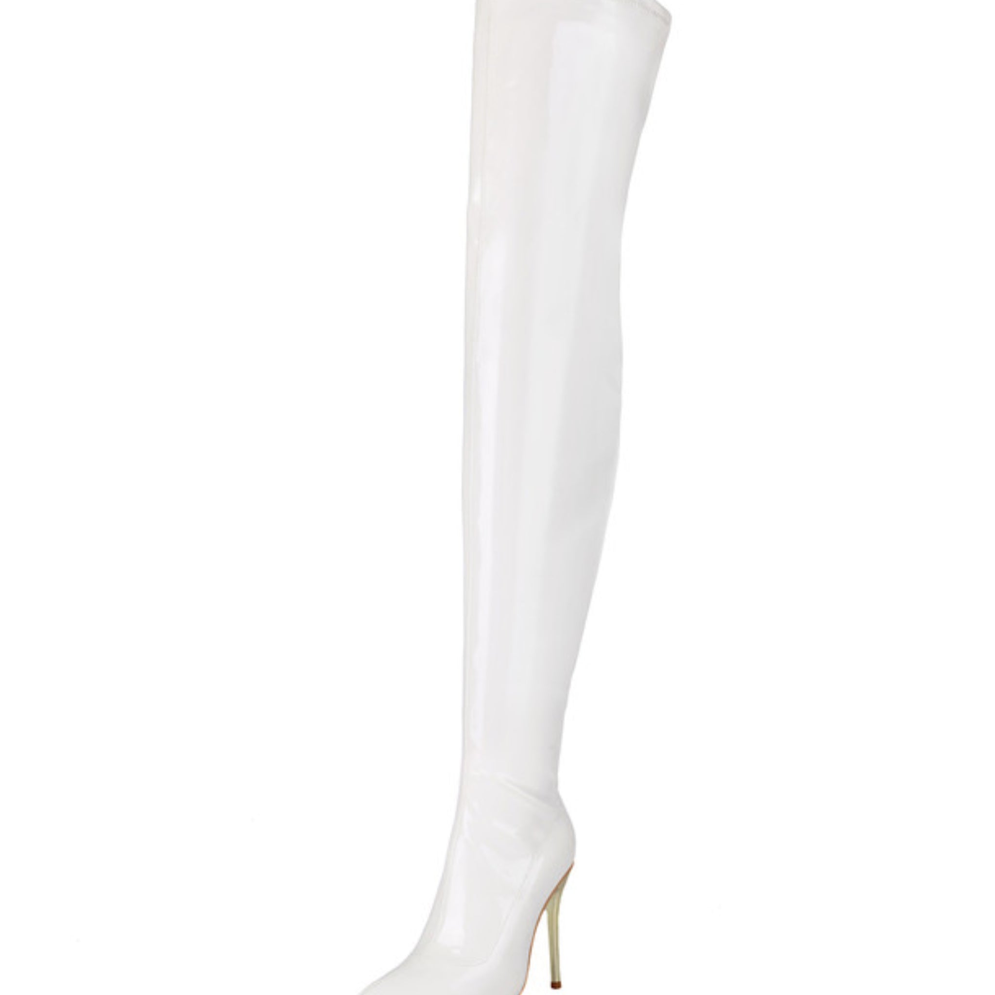 White Stielttos Over-The-Knee Boots Women