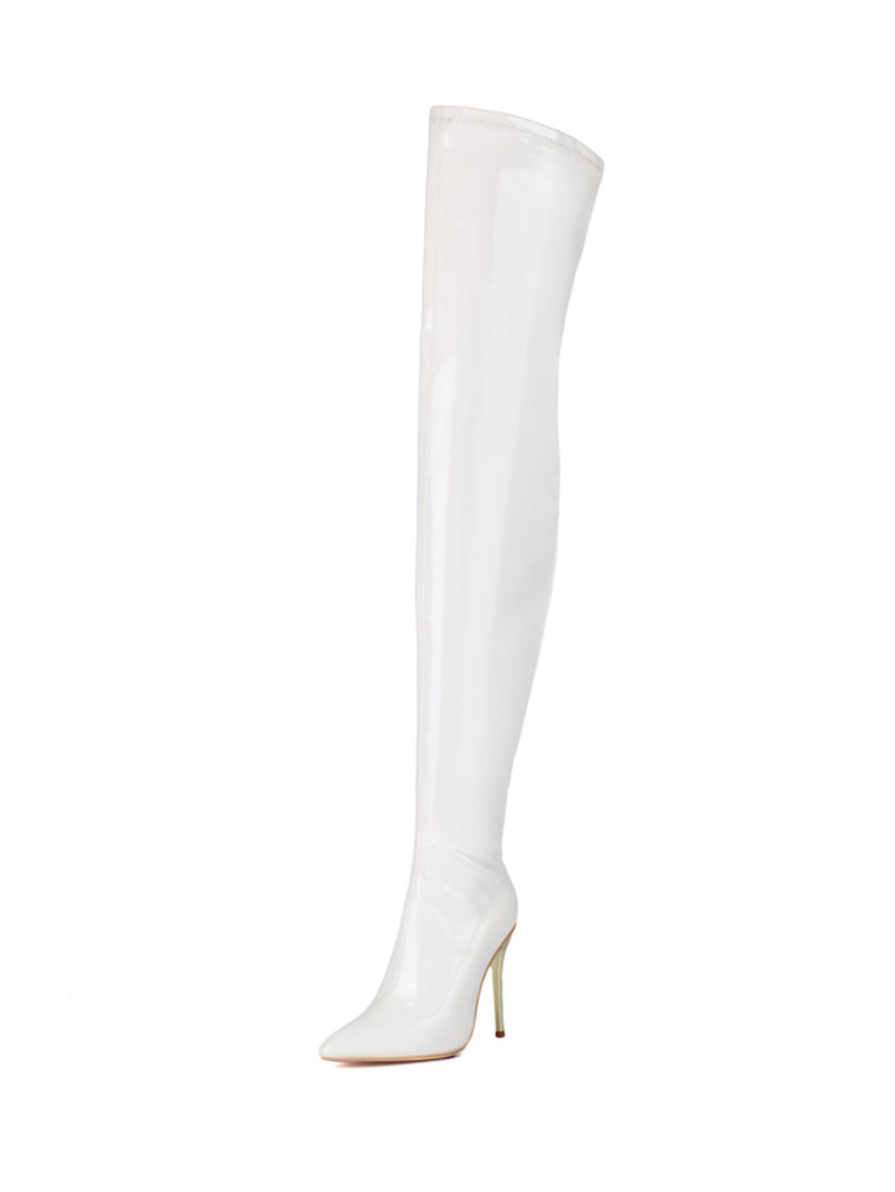 White Stielttos Over-The-Knee Boots Women
