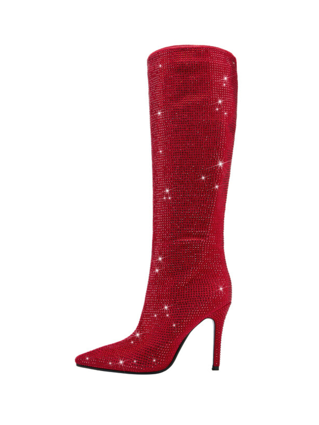 Red Glitter Over-The-Knee Boots Women