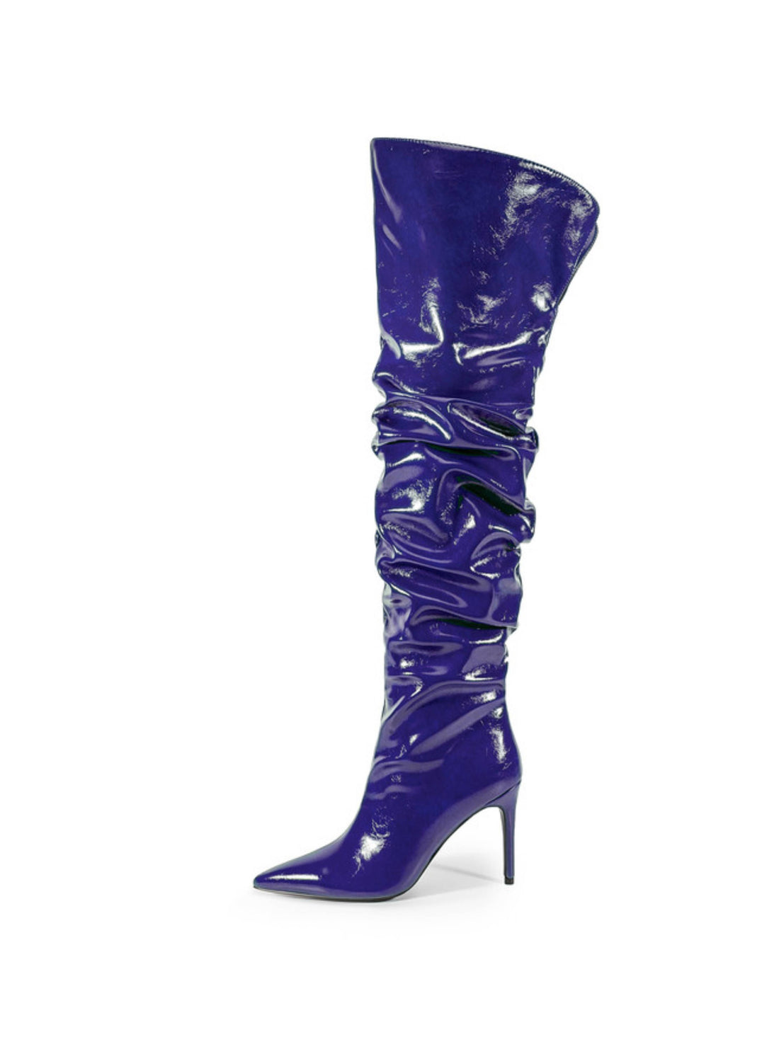 Elegant Deep Blue High-Heel Over-the-Knee High Boots