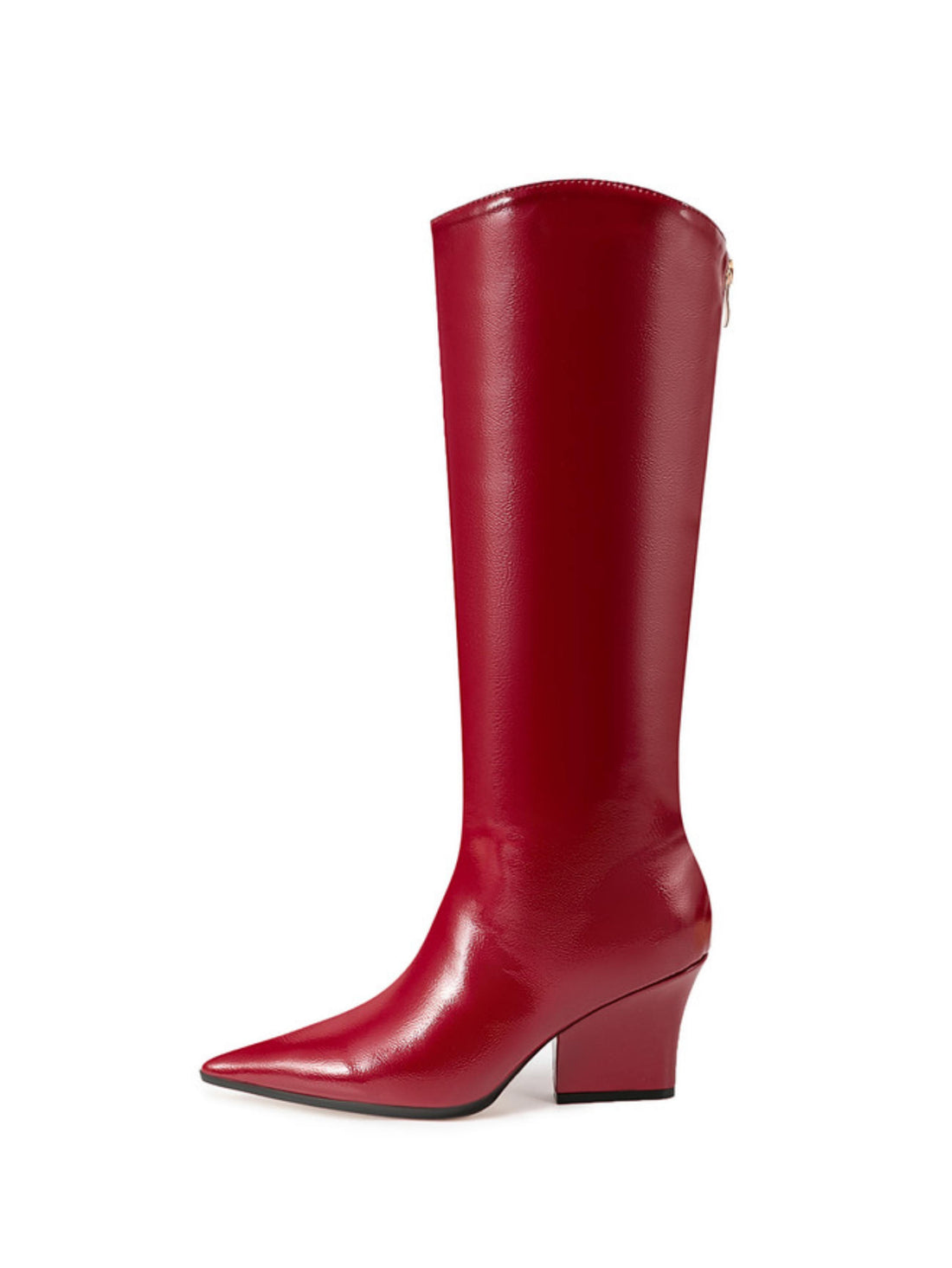 Red Pointed Toe High Heel Tall Western Boots for Women