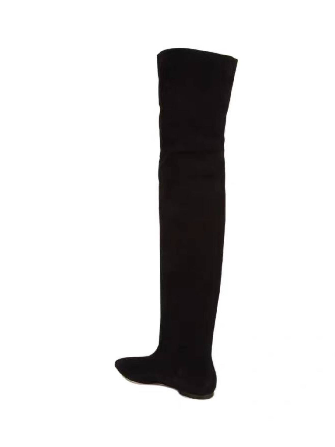 Midnight Black Flats Over-the-Knee Boots