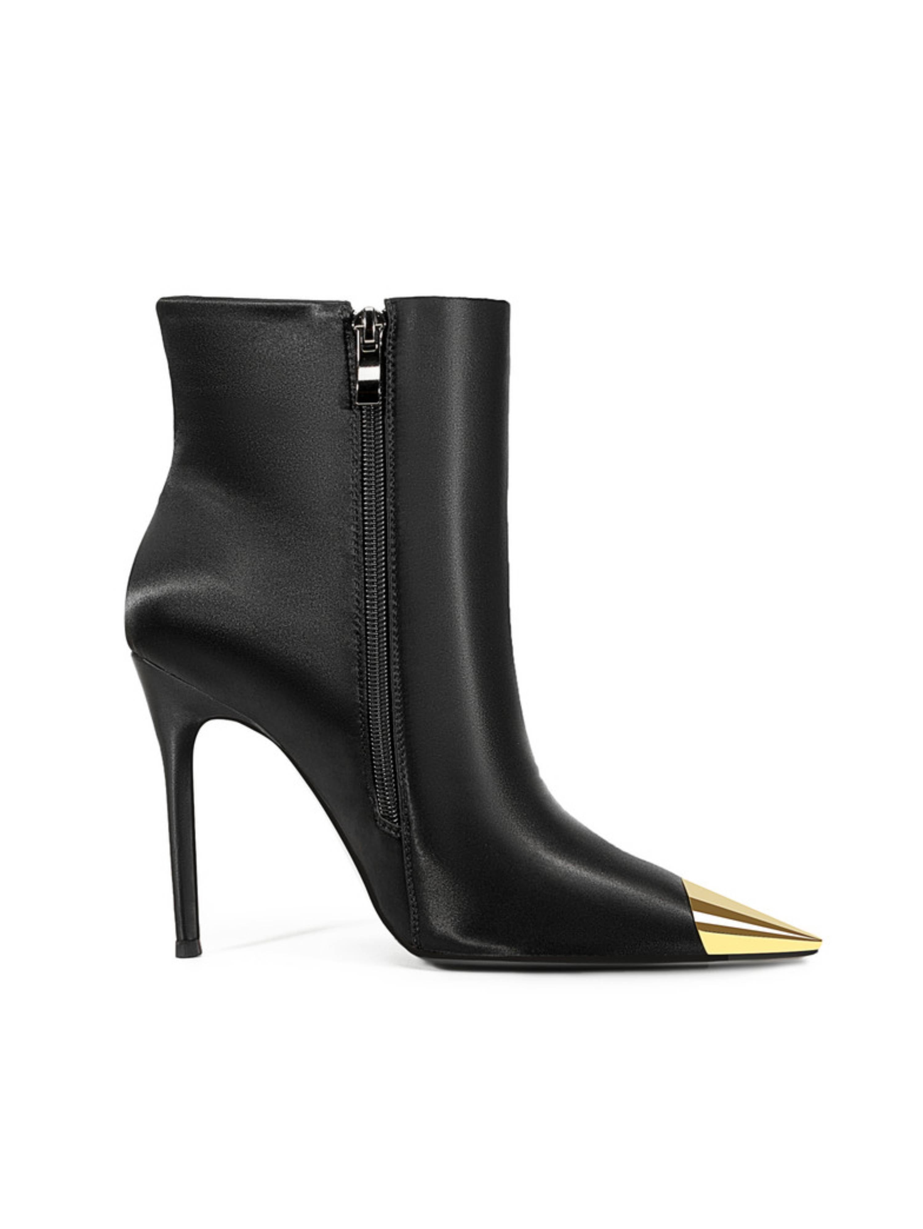 Midnight Edge Black Ankle Boots with Heels