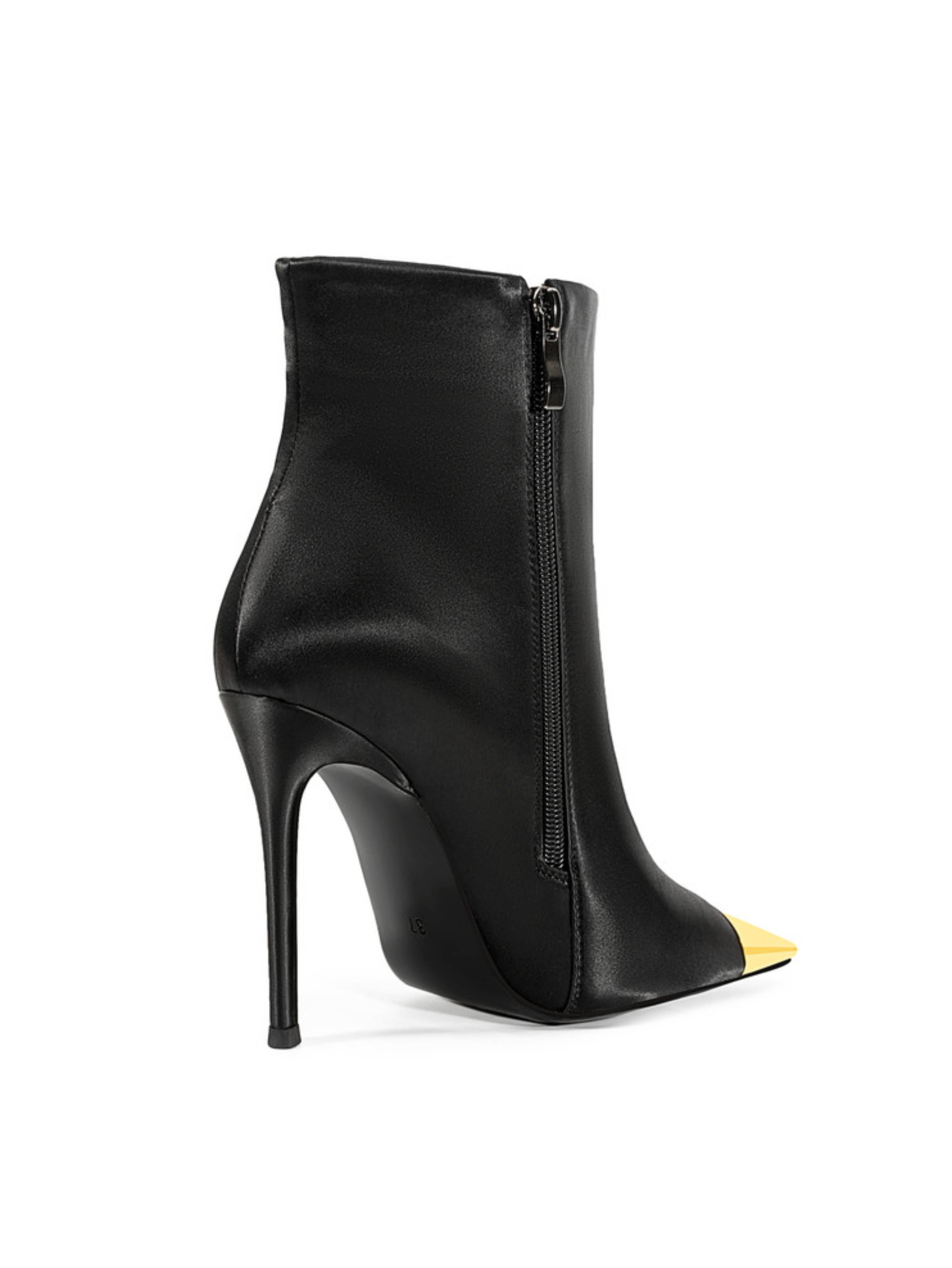 Midnight Edge Black Ankle Boots with Heels